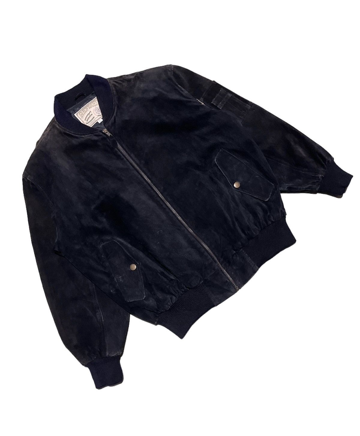 Vintage Vintage 90s Redined Suede Leather Jacket Size US L / EU 52-54 / 3 - 4 Thumbnail
