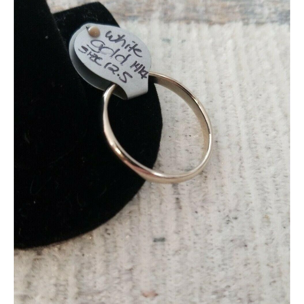 Other 14kt White Gold Ring Band Dome Wedding Size 12.5 Mens or Wom Size ONE SIZE - 3 Thumbnail