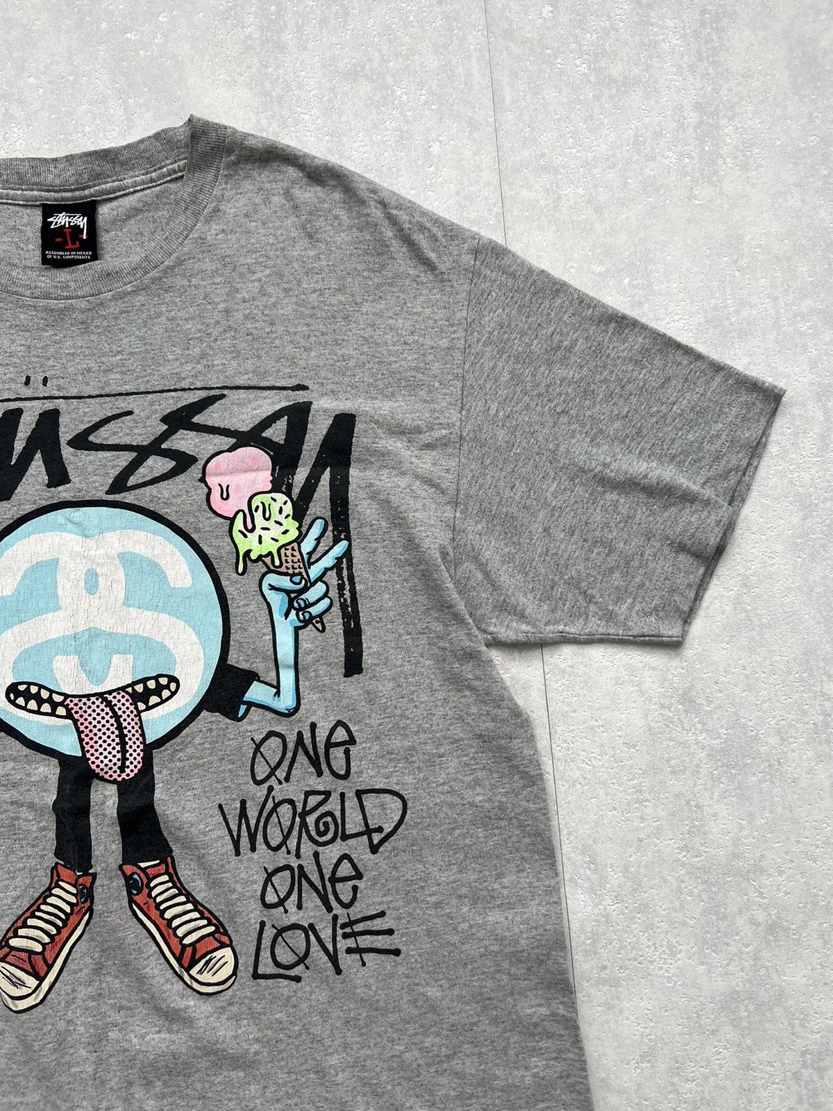 Stussy 00’s STUSSY ONE WORLD ONE LOVE GUY RARE RETRO Y2K TEE Size US L / EU 52-54 / 3 - 2 Thumbnail
