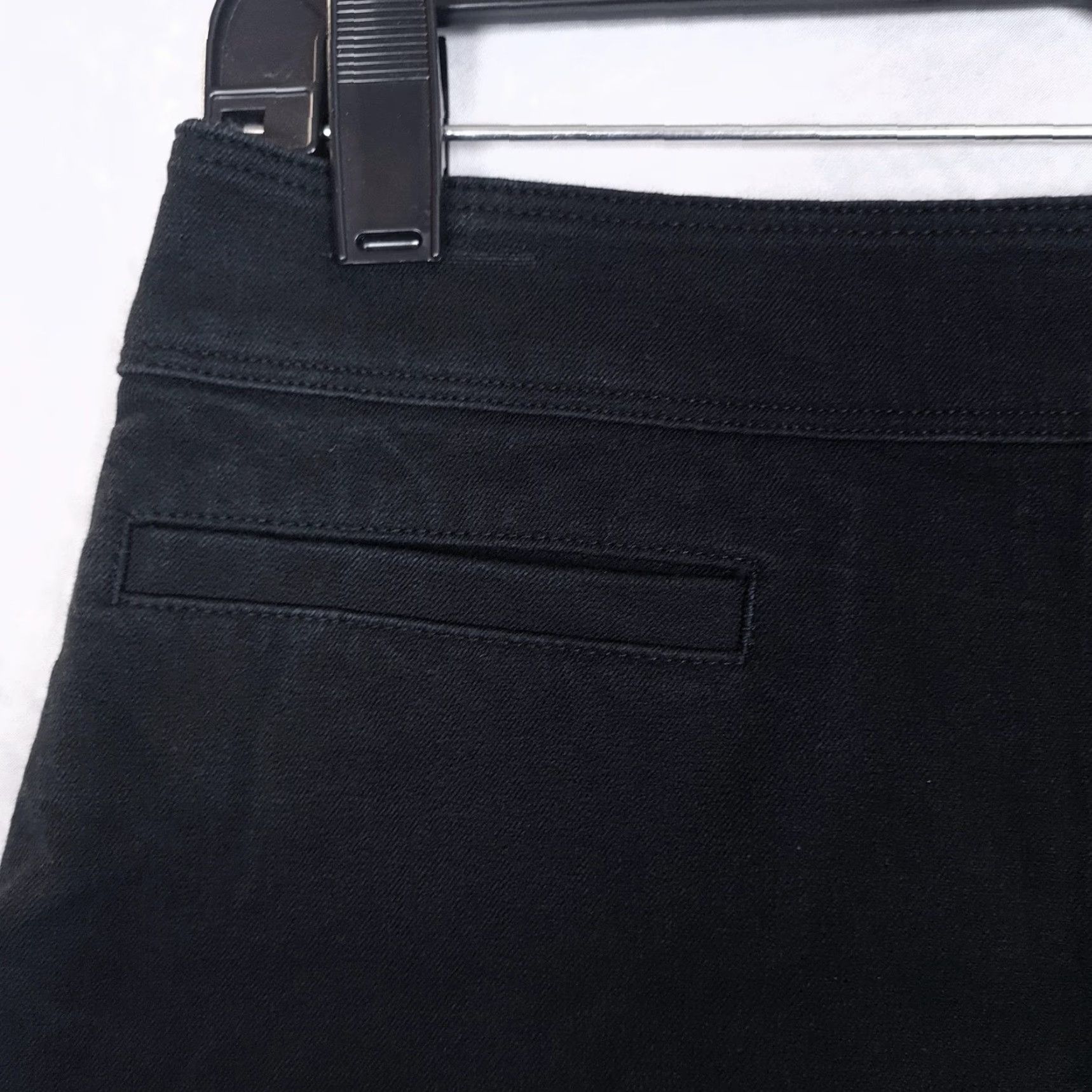 Vintage Wilfred Free Skirt Womens 6 Black Denim A-Line Mini Stretch Button Front Casual Size 28" / US 6 / IT 42 - 2 Thumbnail