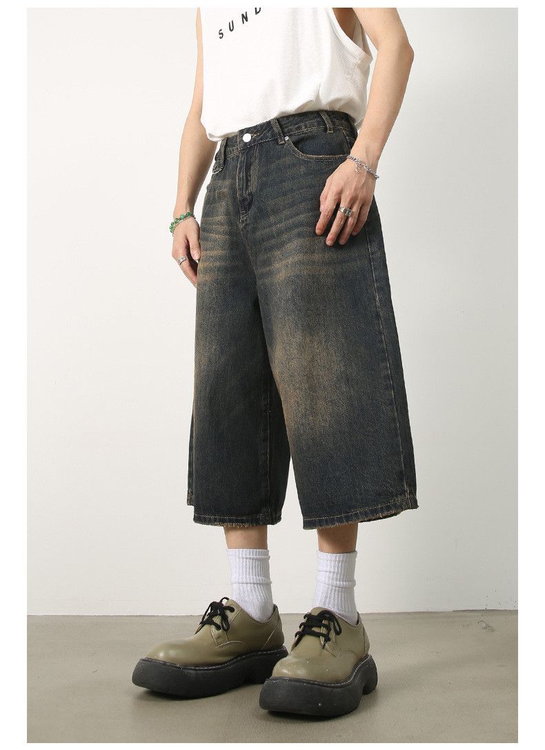 Japanese Brand × Vintage Japanese retro distressed loose denim shorts Size US 32 / EU 48 - 2 Thumbnail