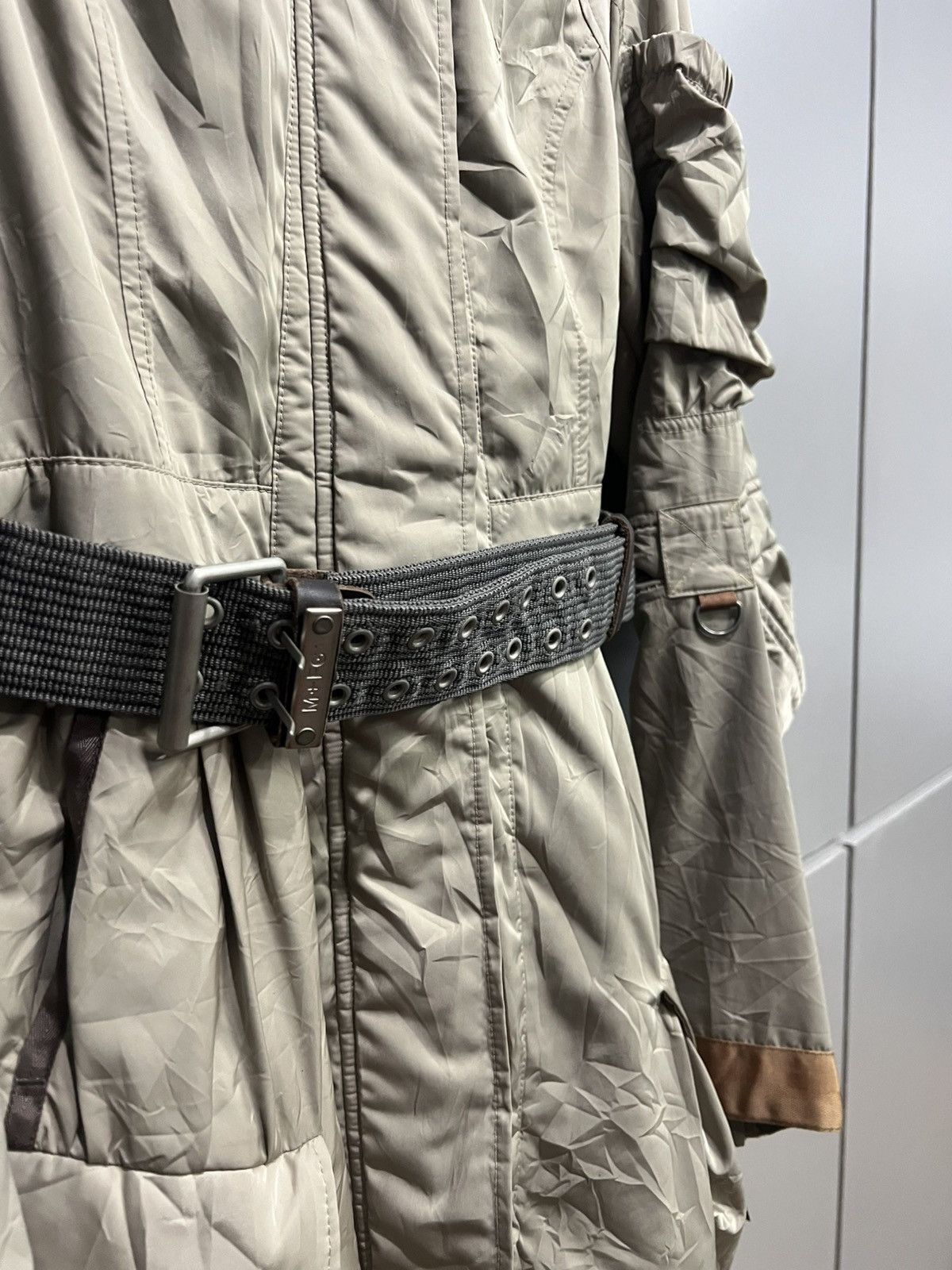 Marithe + Francois Girbaud 2000s Marithe Francois Girbaud Belted Cargo Military Jacket Size US M / EU 48-50 / 2 - 3 Thumbnail