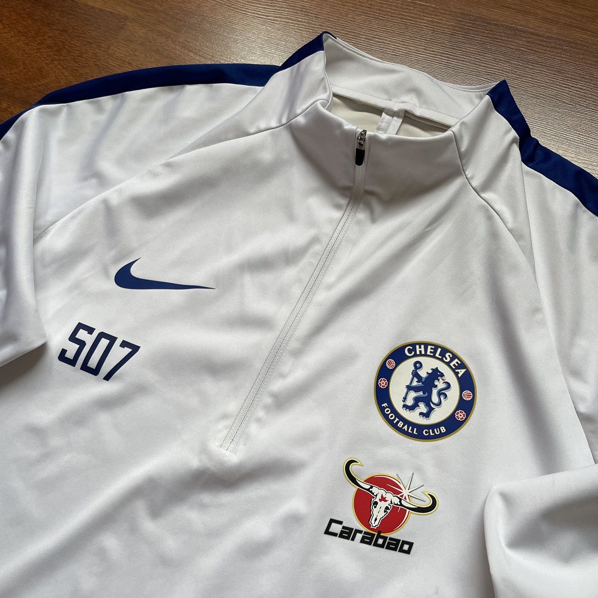 Chelsea Soccer CHELSEA NIKE 2017/2018 SOCCER SQUAD DRILL 1/4 ZIP TRACK TOP Size US L / EU 52-54 / 3 - 3 Thumbnail