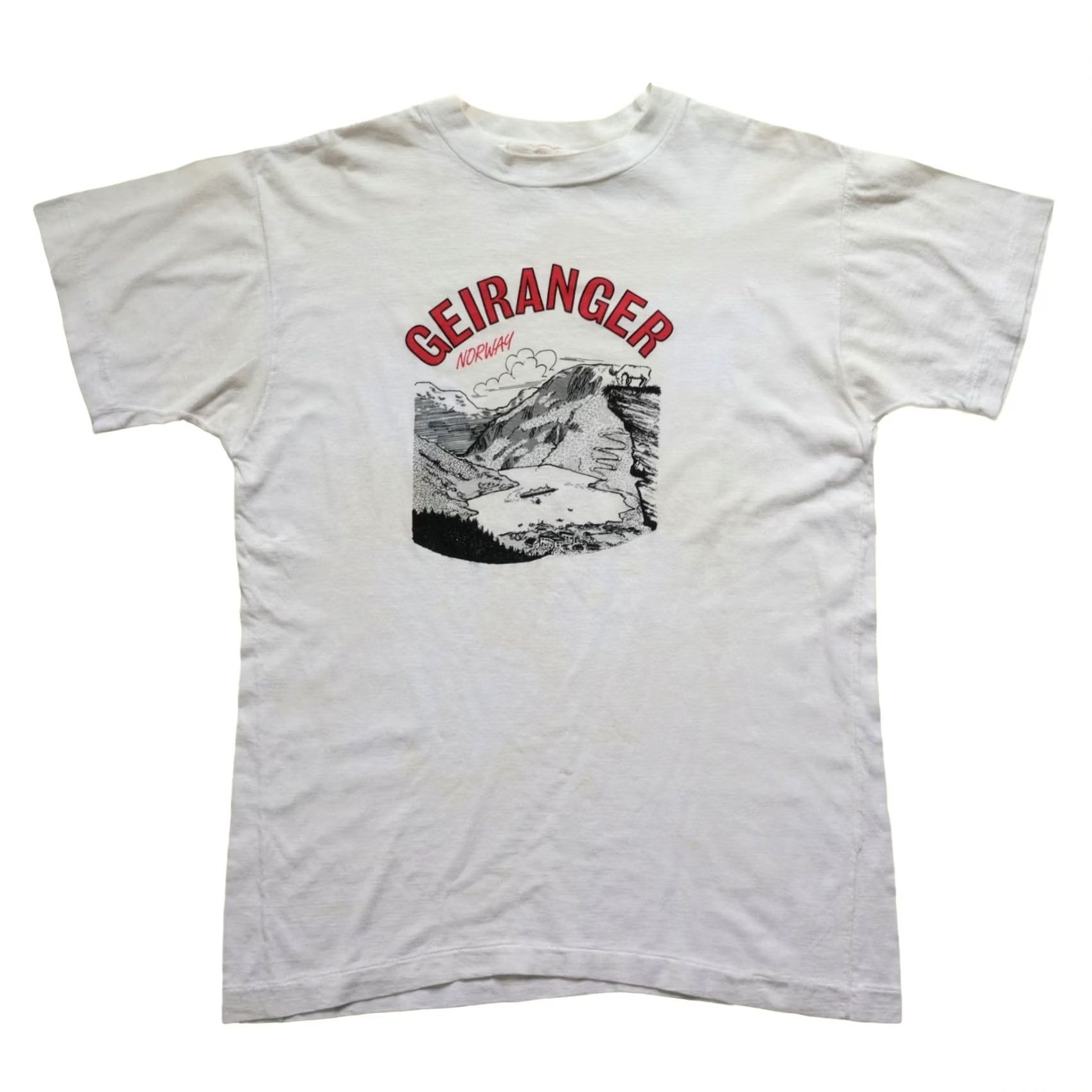 Vintage VINTAGE GEIRANGER NORWAY VTG 70s 80s SOUVENIR OUTDOOR GRAPHIC WHITE T SHIRT LG Men Shirt Crew Neck Short Sleeve Cotton Graphic Print 80s Outdoor Wes Size US L / EU 52-54 / 3 - 2 Thumbnail