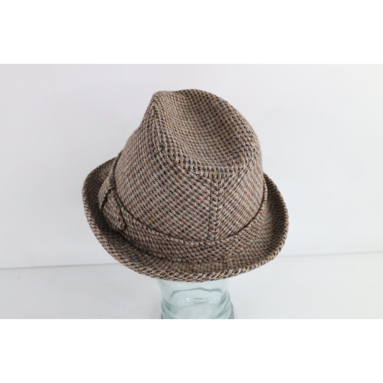 Vintage Vintage 70s Rockabilly Hand Woven Wool Tweed Fedora Hat Size ONE SIZE - 5 Thumbnail