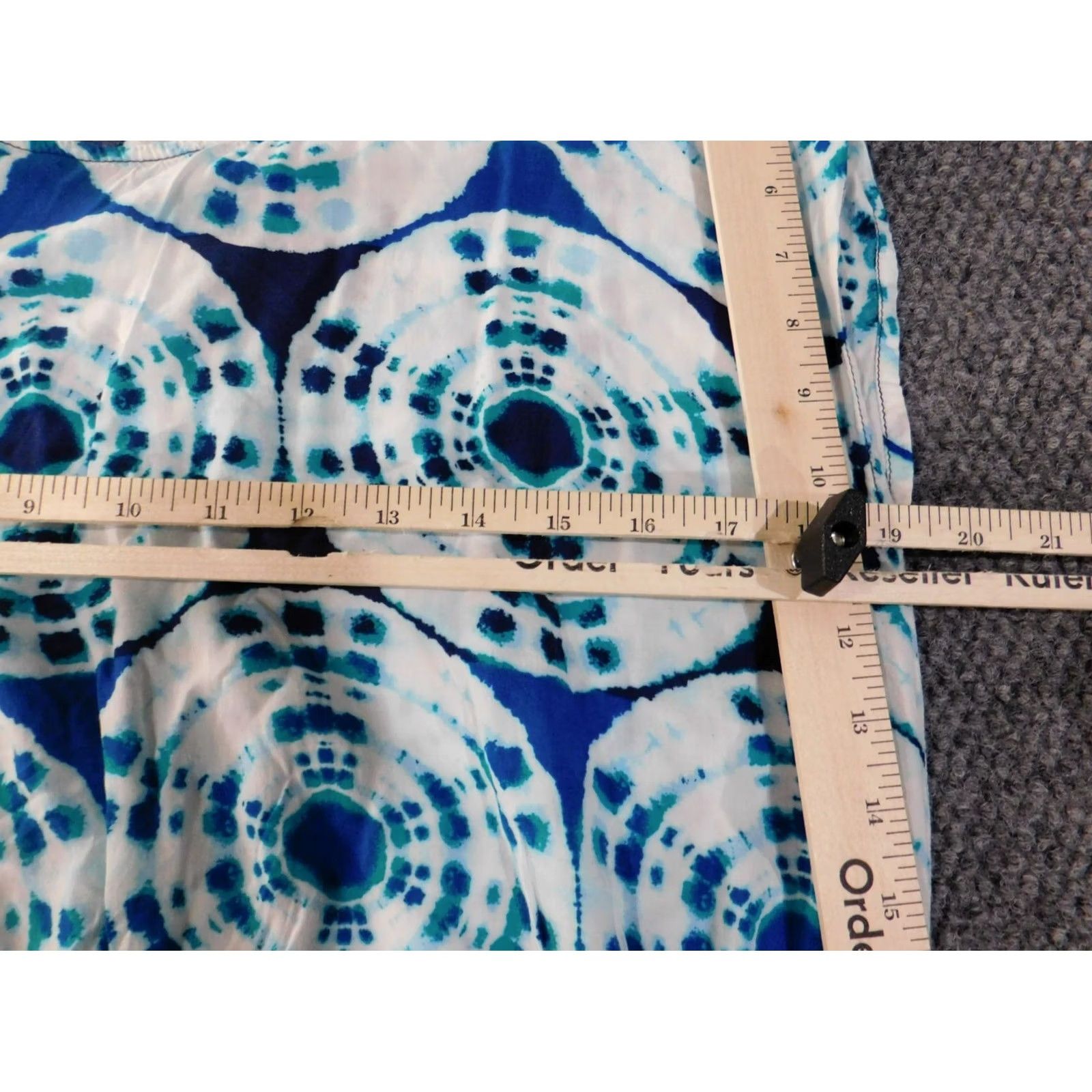 Banana Republic Banana Republic Dress A-Line Blue Womens L Sleeveless Geometric Mock Neck Knee Length Stretch Knit Polyester Spandex Casual Summer Womens Size L / US 10 / IT 46 - 5 Thumbnail