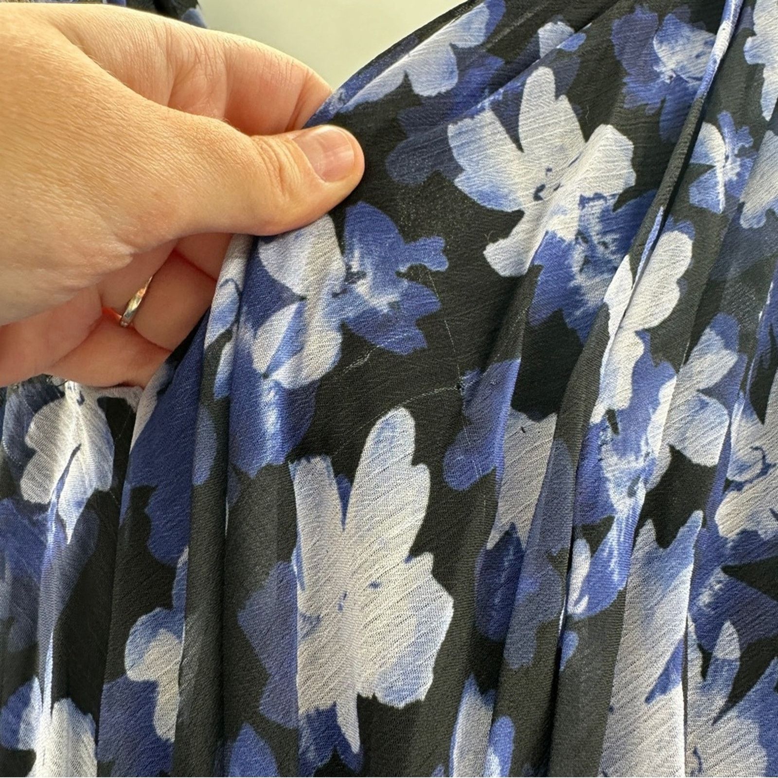 Monique Lhuillier RTR ML Monique Lhuillier Melanie Black White & Blue Dress Size XS / US 0-2 / IT 36-38 - 8 Thumbnail