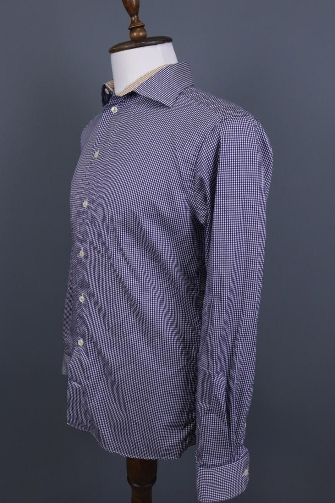 Eton Eton Slim Fit Blue Check Long Sleeve Shirt Size 40 / 15 Size US M / EU 48-50 / 2 - 6 Thumbnail