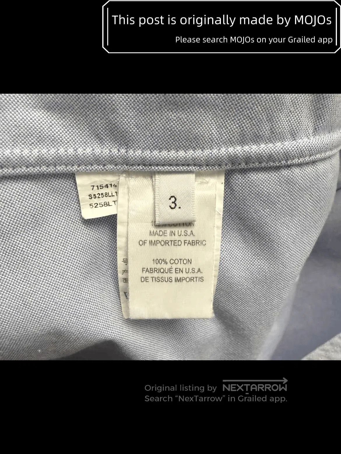 Thom Browne Sz 3 Thom Browne Double Sleeves Stripe Oxford Blue Shirt. Size US L / EU 52-54 / 3 - 5 Thumbnail