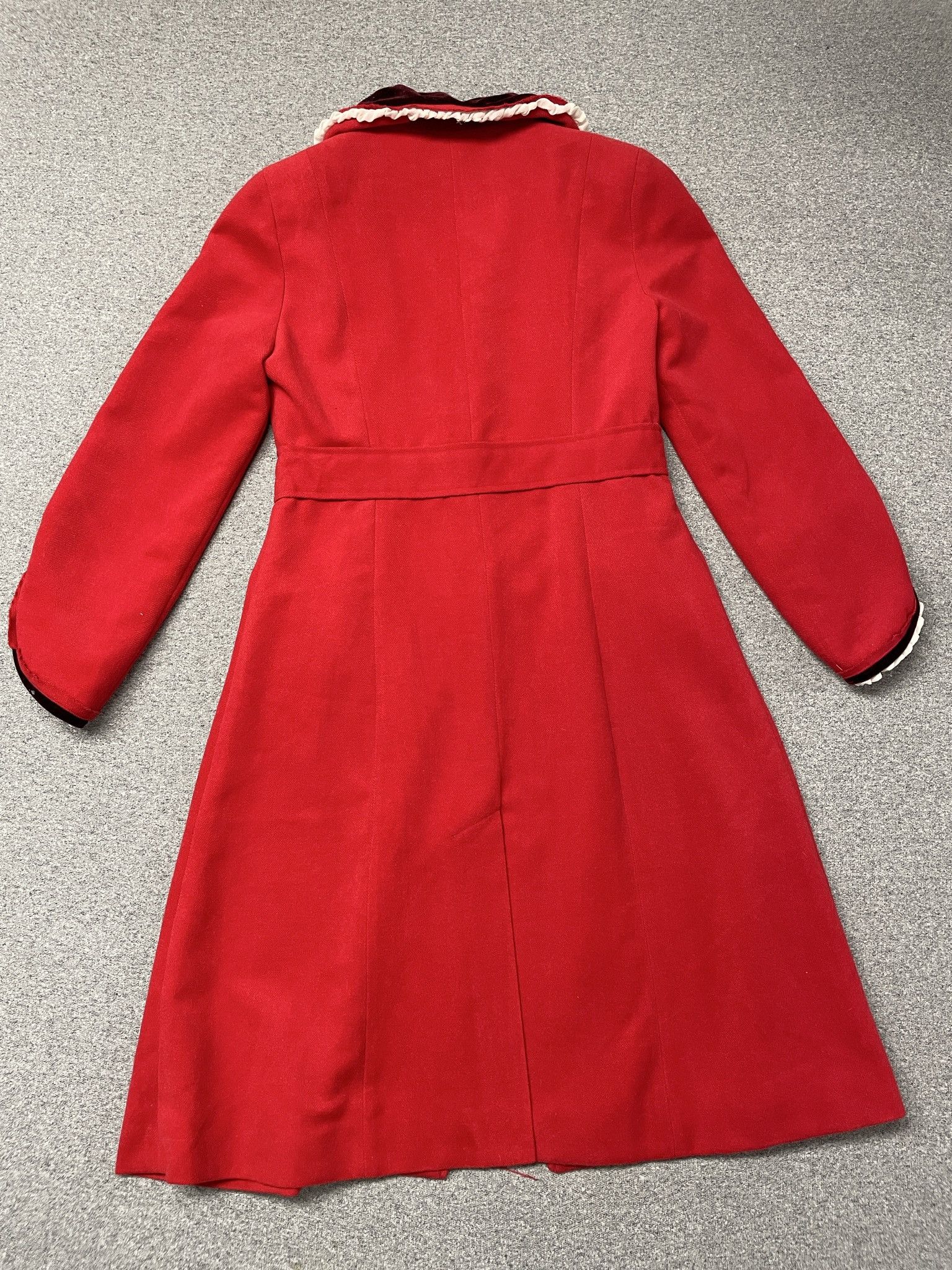 Marc Jacobs Deadstock Y2K Marc Jacobs Red Wool Coat with Velvet Trim and Bow Accents Size M / US 6-8 / IT 42-44 - 4 Thumbnail
