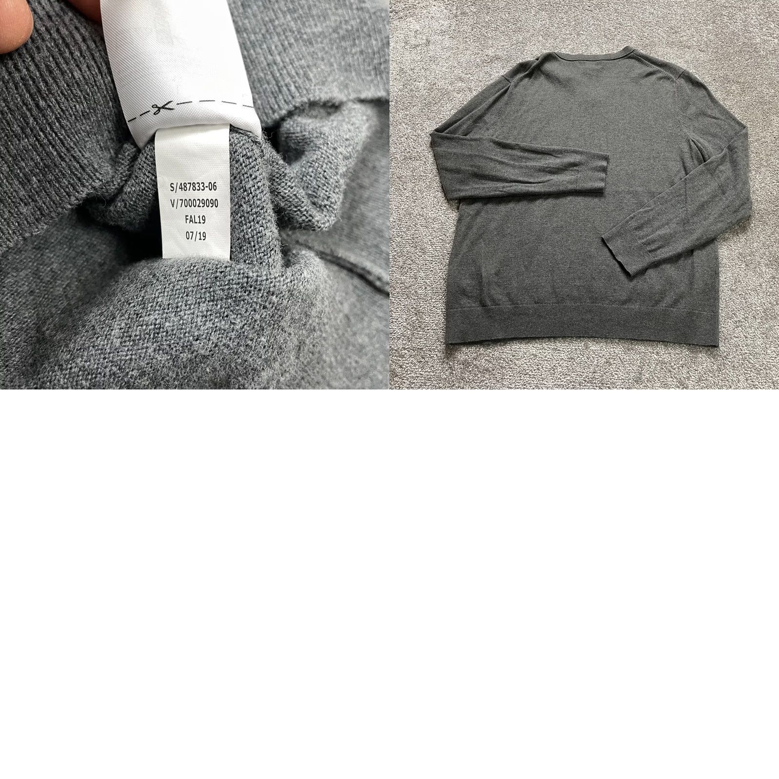 Banana Republic Banana Republic Sweater Mens Large Gray V Neck Premium Luxe Cashmere Silk Cotton Visco­se Knit Pullover Size US L / EU 52-54 / 3 - 8 Thumbnail