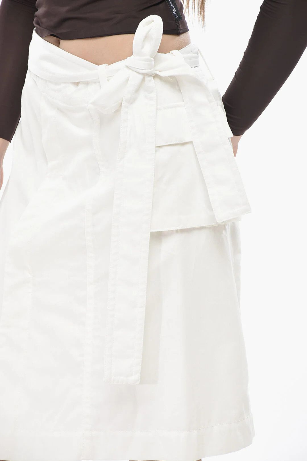 Salvatore Ferragamo og1mm0426 Cotton-Blend Midi Skirt in White Size 28" / US 6 / IT 42 - 3 Thumbnail