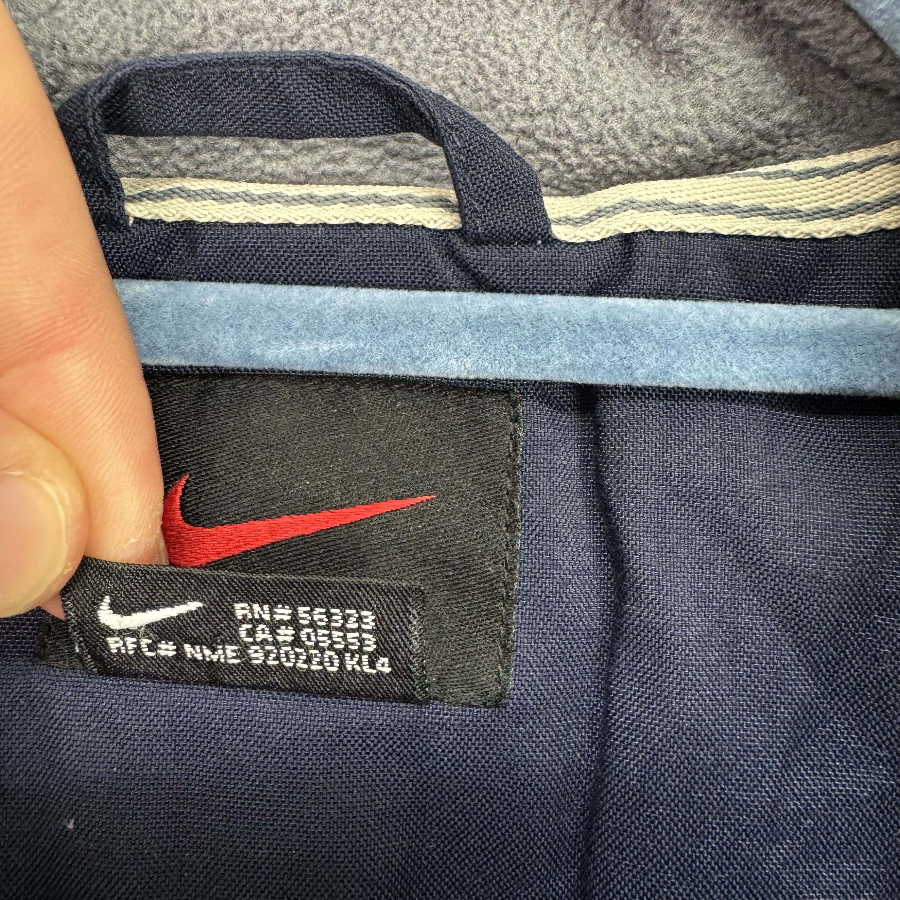 Nike × Vintage NIKE VINTAGE LONG JACKET NAVY DOUBLE SWOOSH 90S Size US XL / EU 56 / 4 - 8 Thumbnail
