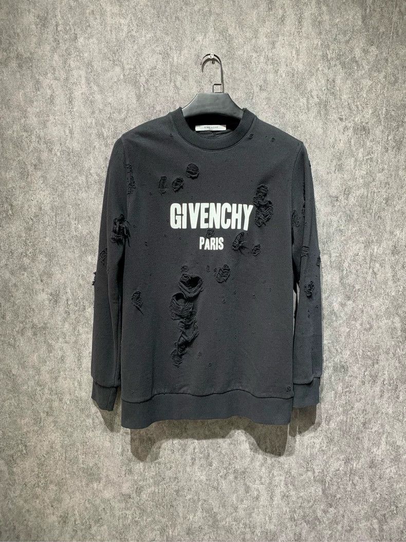 Givenchy Givenchy Black Distressed Hoodie 2506-Nextarrow Size US XS / EU 42 / 0 - 1 Thumbnail