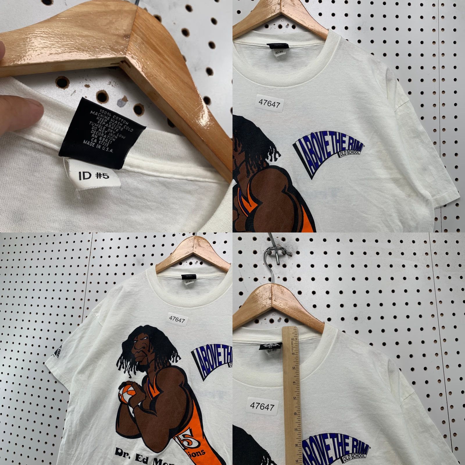 Vintage Vintage Above The Rim Dr Ed Mon Shirt Mens XL White Single Stitch Hoop Wear ATR Size US XL / EU 56 / 4 - 8 Thumbnail