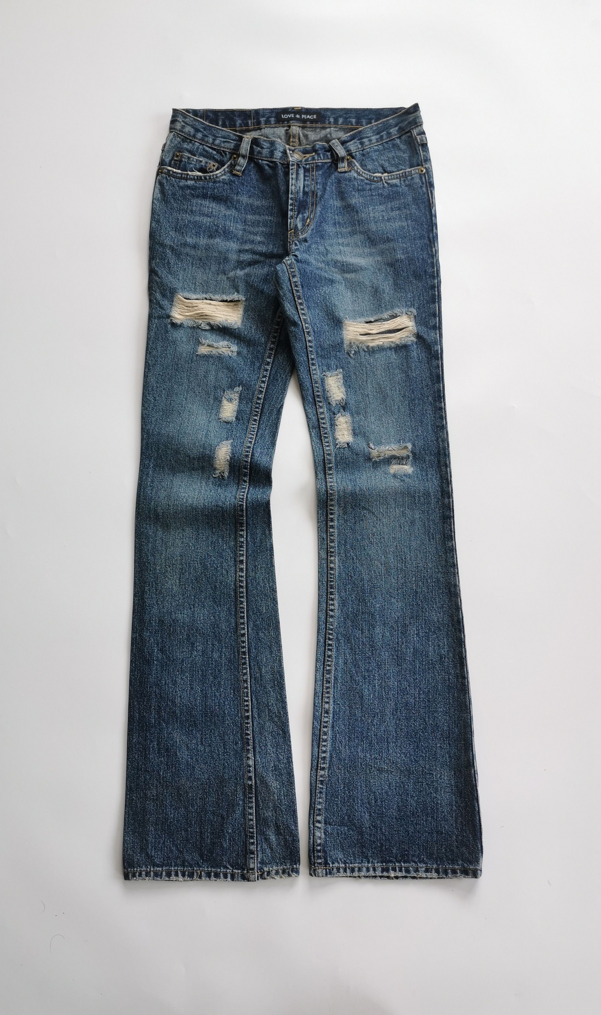 Japanese Brand Peace love flare jeans bootcut bell bottoms Size 28" / US 6 / IT 42 - 1 Thumbnail