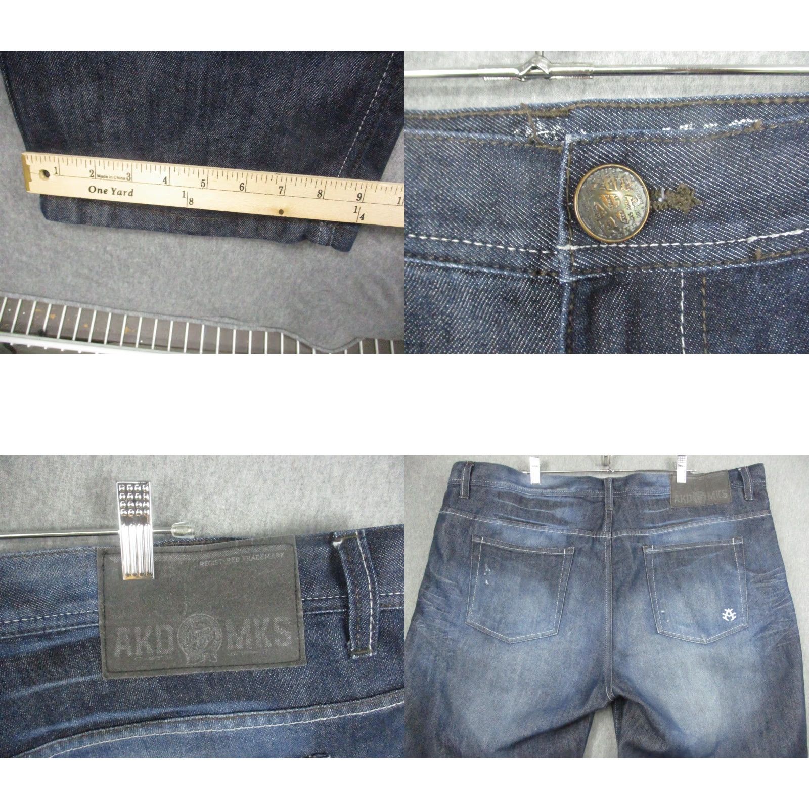 Akademiks VINTAGE Akademiks Jeans 44x32 Y2K Baggy Hip Hop Wide Leg Dark Wash Jeans Size US 44 / EU 60 - 8 Thumbnail