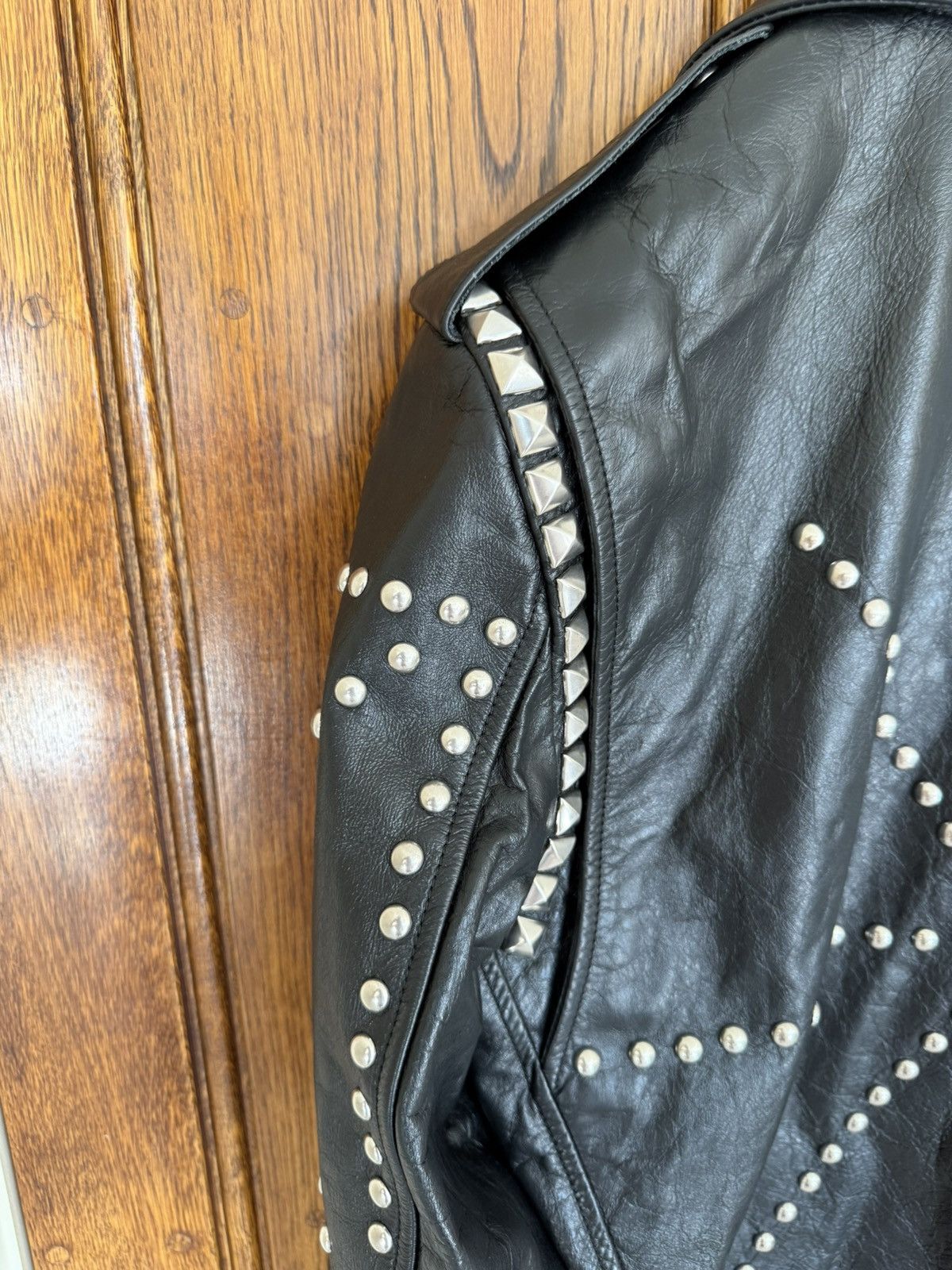 Saint Laurent Paris FW16 Saint Laurent studded leather biker jacket Hedi Grail Size US M / EU 48-50 / 2 - 20 Thumbnail