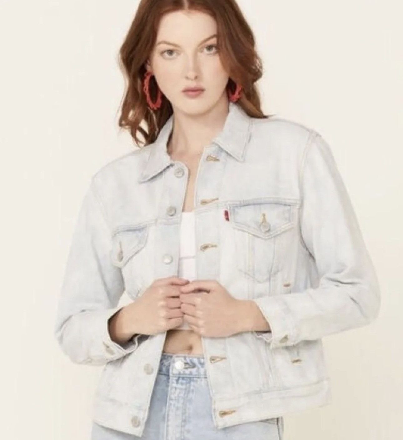 Levi's Levi’s Ladies Ex Boyfriend Tricker Denim Jacket Size L / US 10 / IT 46 - 1 Thumbnail