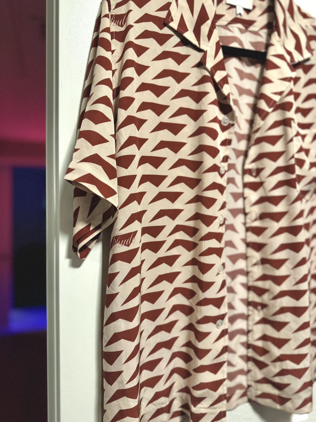 Rhude Rhude geometric-pattern satin twill shirt Size US M / EU 48-50 / 2 - 5 Thumbnail