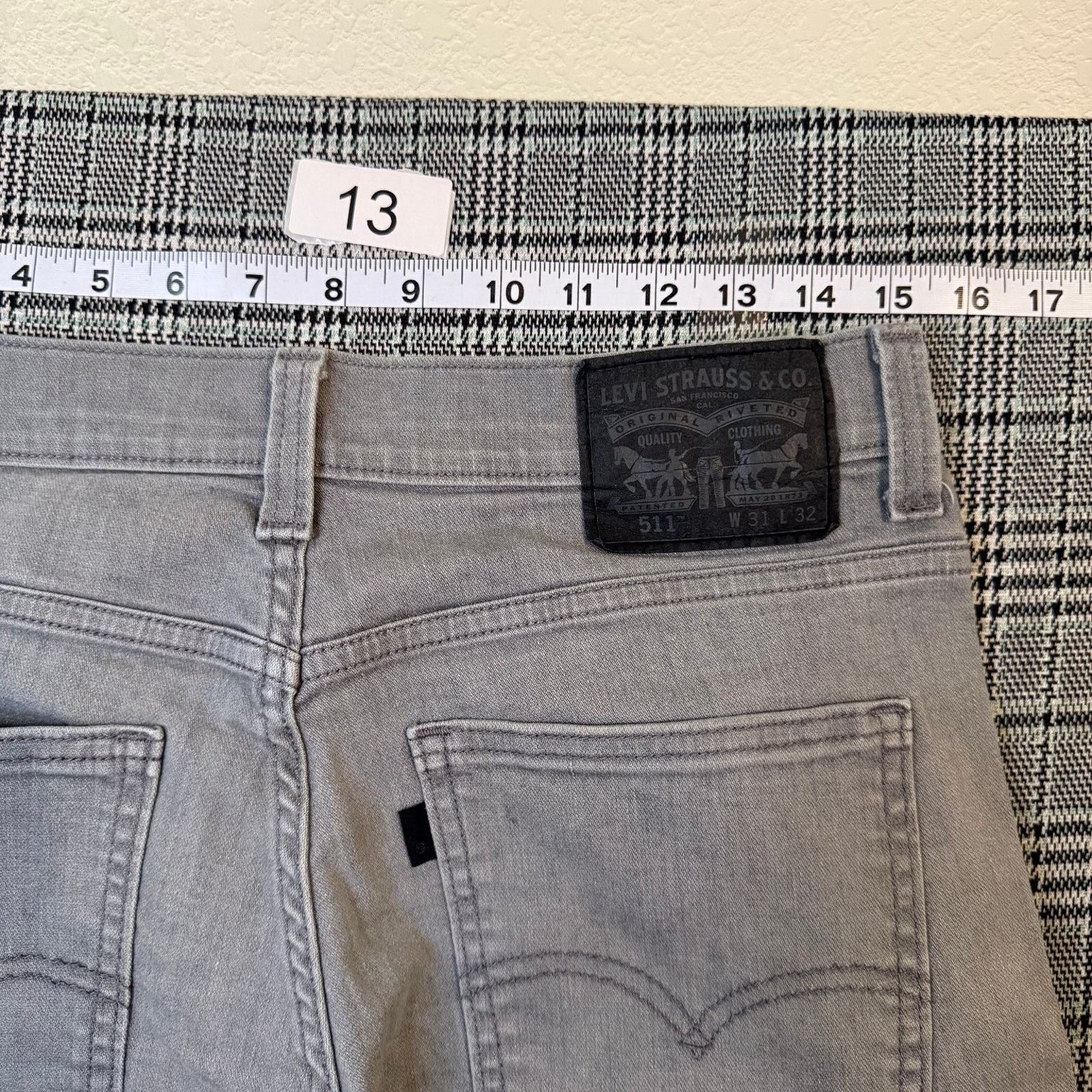 Levi's Levi's 511 Men's Jeans Gray Denim Slim Fit Stretch 31x32 Size US 31 - 2 Thumbnail