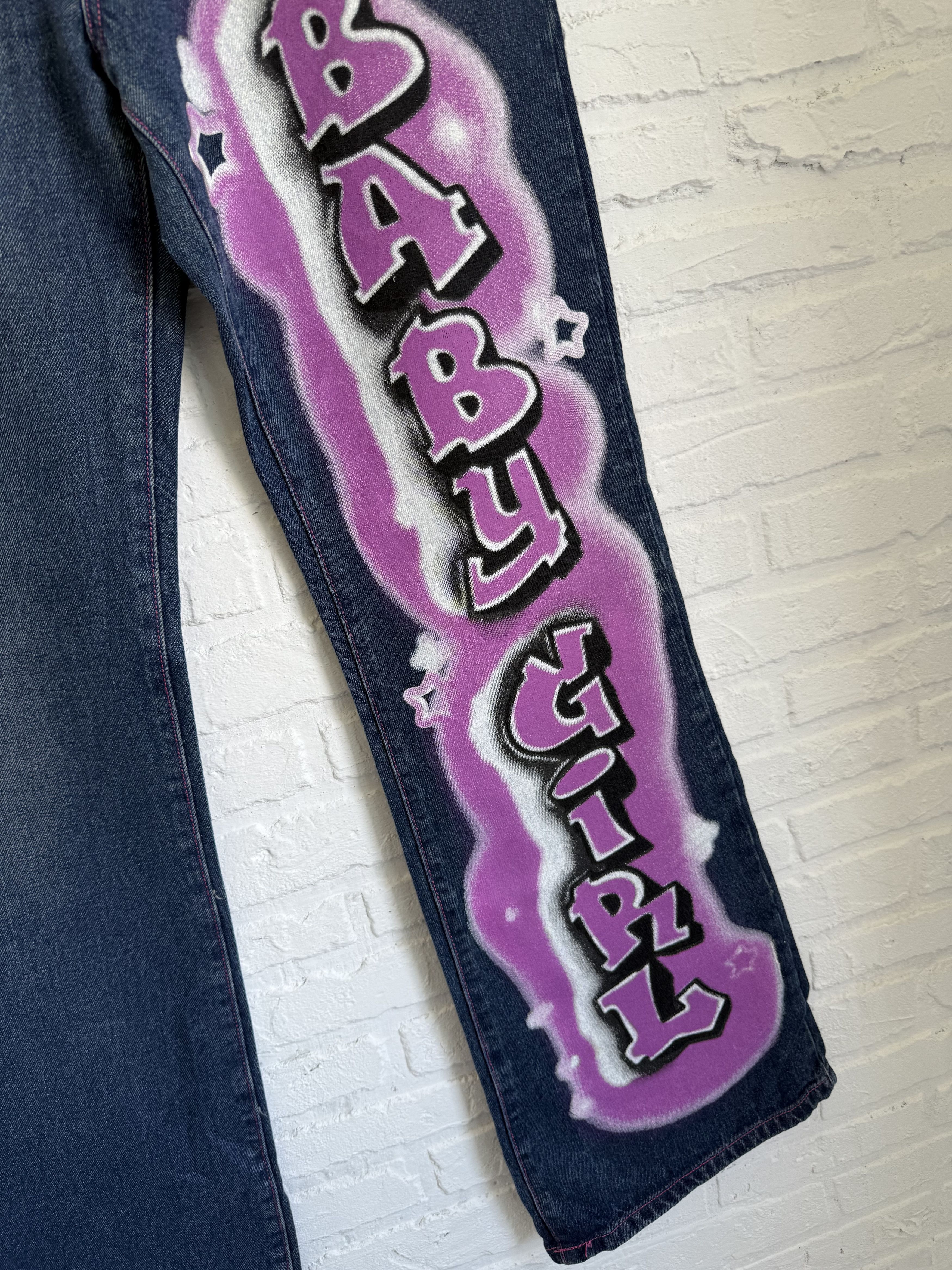 Jaded London y2k Jaded Baby girl graffiti tag low rise jeans Size US 31 - 2 Thumbnail