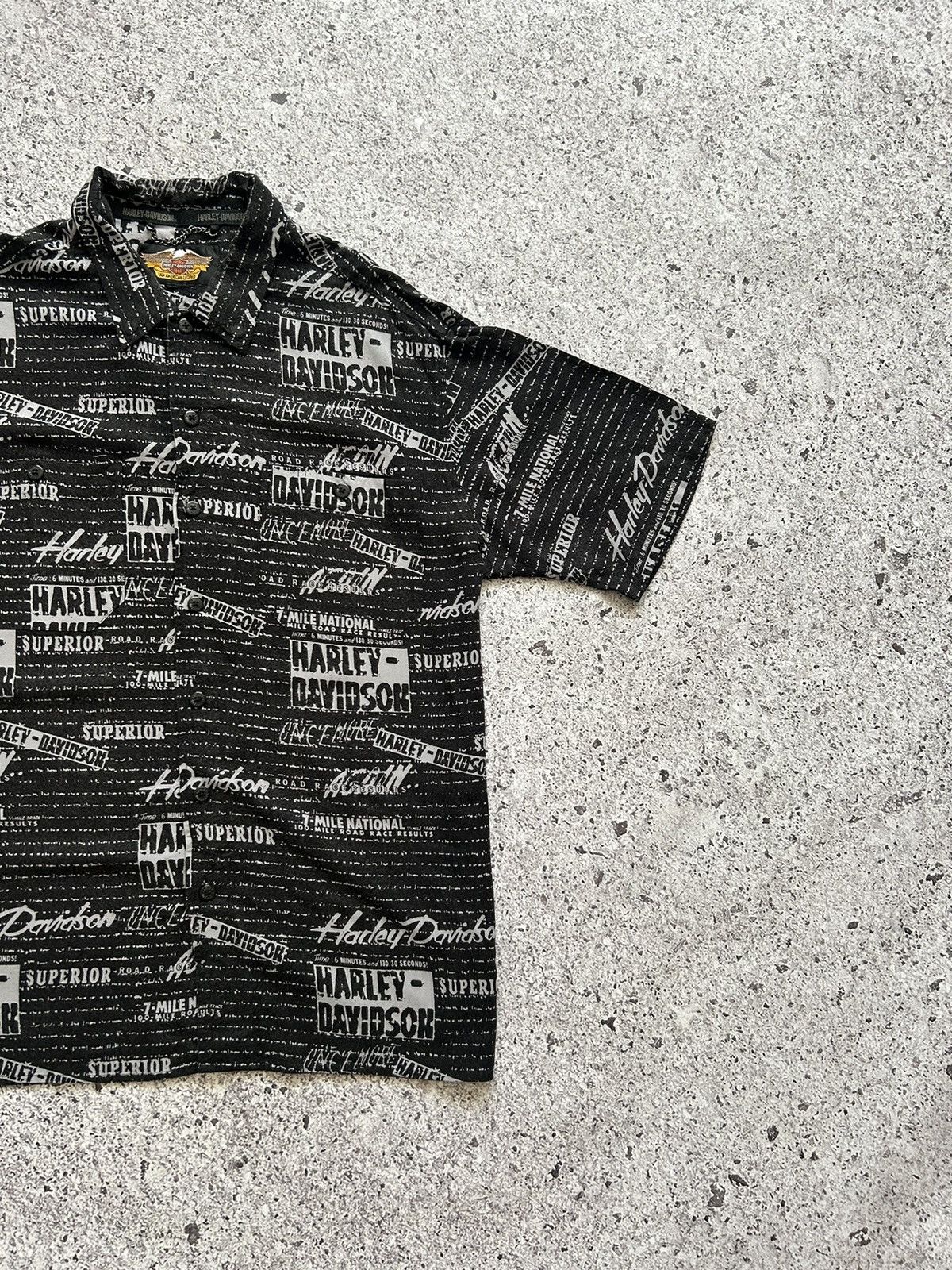 Band Tees × Harley Davidson × Vintage Vintage Harley Davidson Button Short Sleeve Shirt 2000’s Size US L / EU 52-54 / 3 - 4 Thumbnail