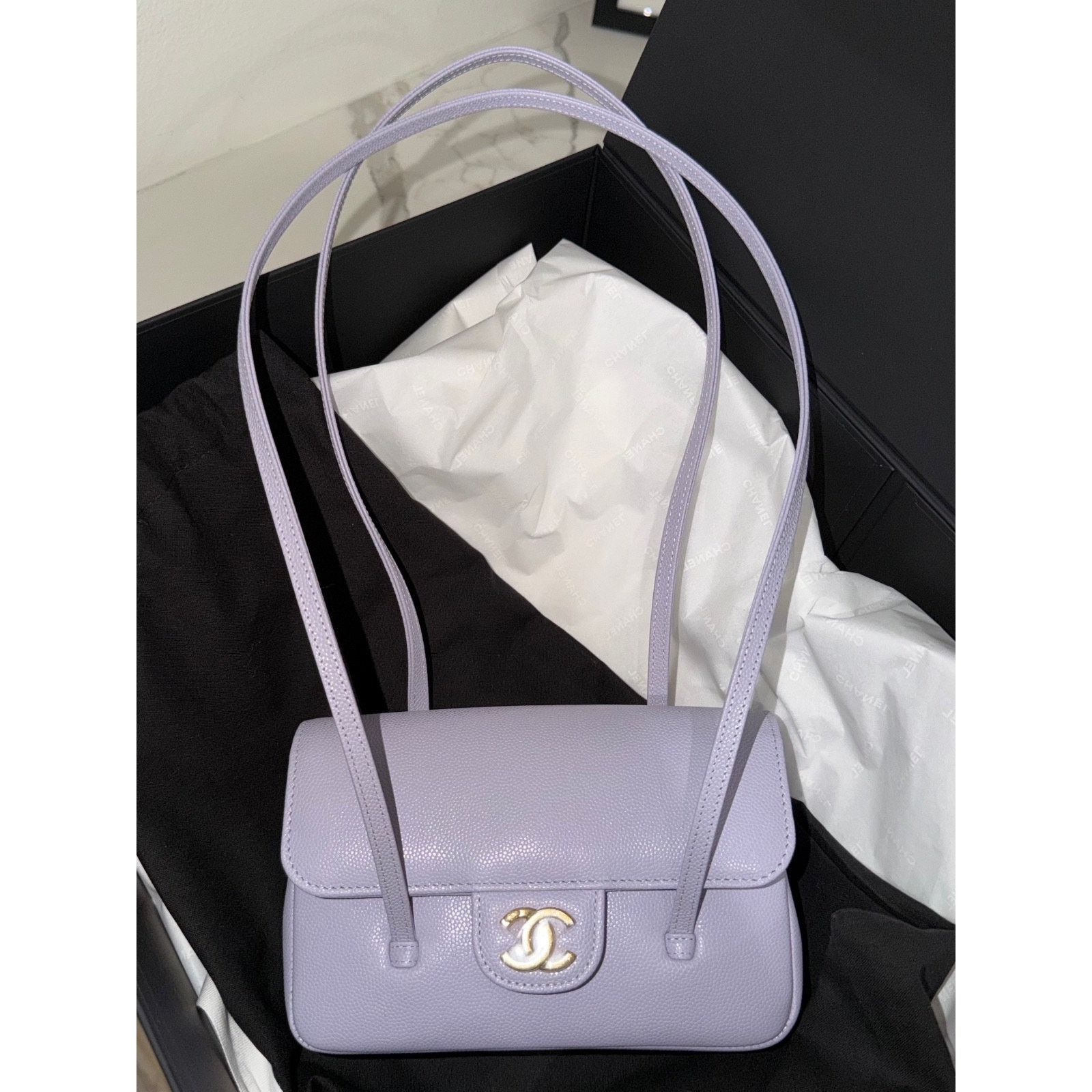 Chanel Chanel 26S Preppy Coco Mini Purple Caviar Leather Gold CC Lg Size ONE SIZE - 10 Thumbnail