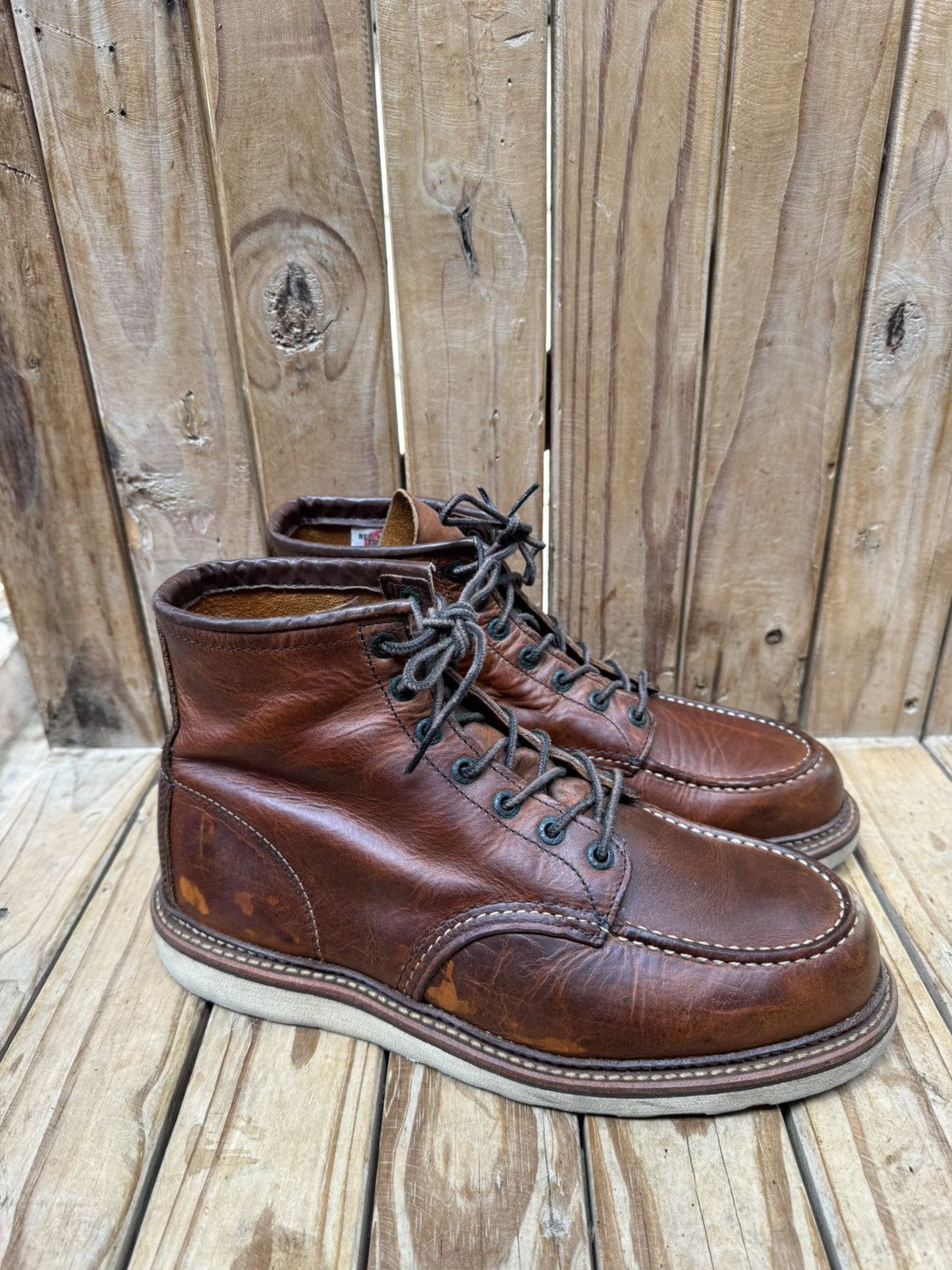 Red Wing Red wing 1907 MOC TOE brown leather boots USA 9.5 D UK 8.5 Size US 9.5 / EU 42-43 - 20 Thumbnail