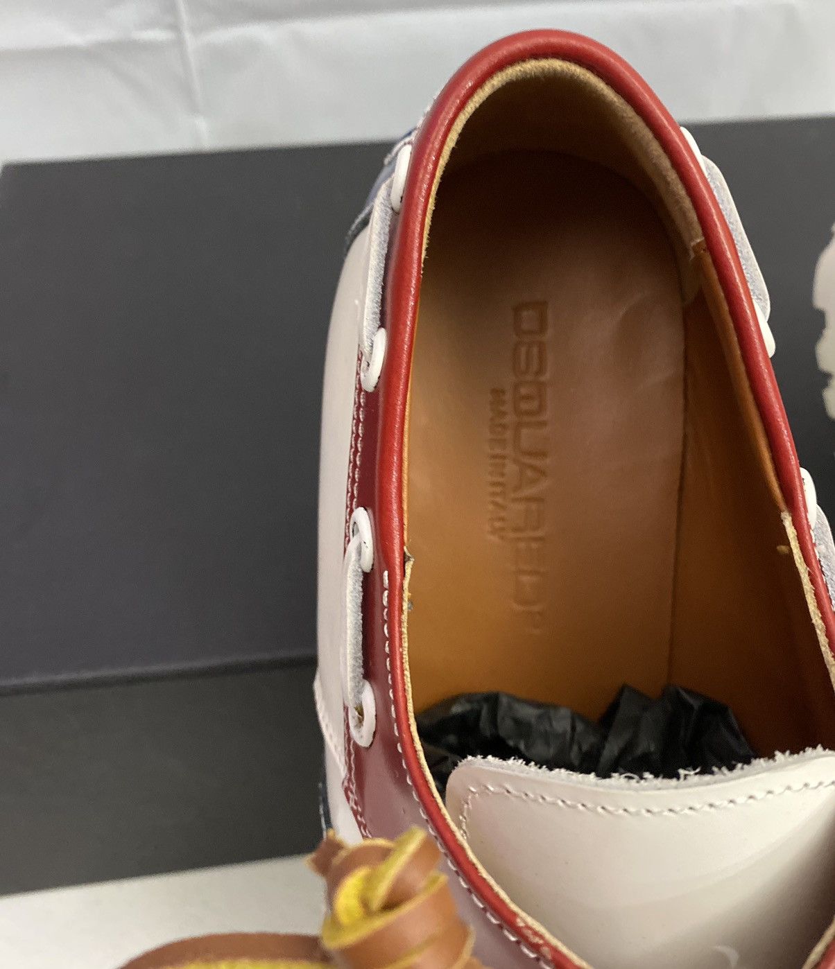 Dsquared2 Dsquared2 🇮🇹 R/W/B Leather Handmade Brogue Boat Shoes 8.5 NEW Size US 8.5 / EU 41-42 - 15 Thumbnail