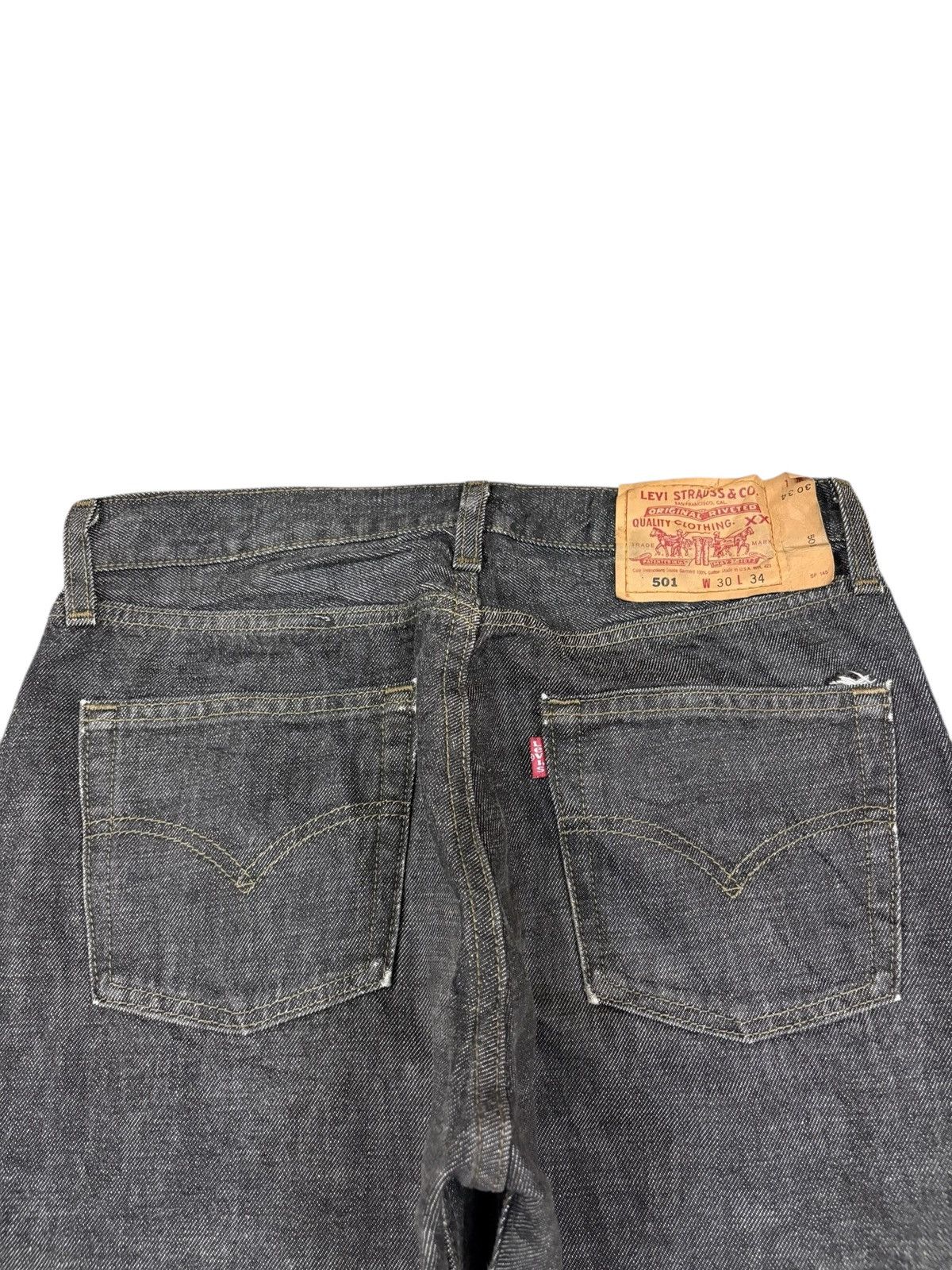 Levi's Vintage 90s Levis 501 Black Distressed Loose Jeans Size US 30 / EU 46 - 7 Thumbnail