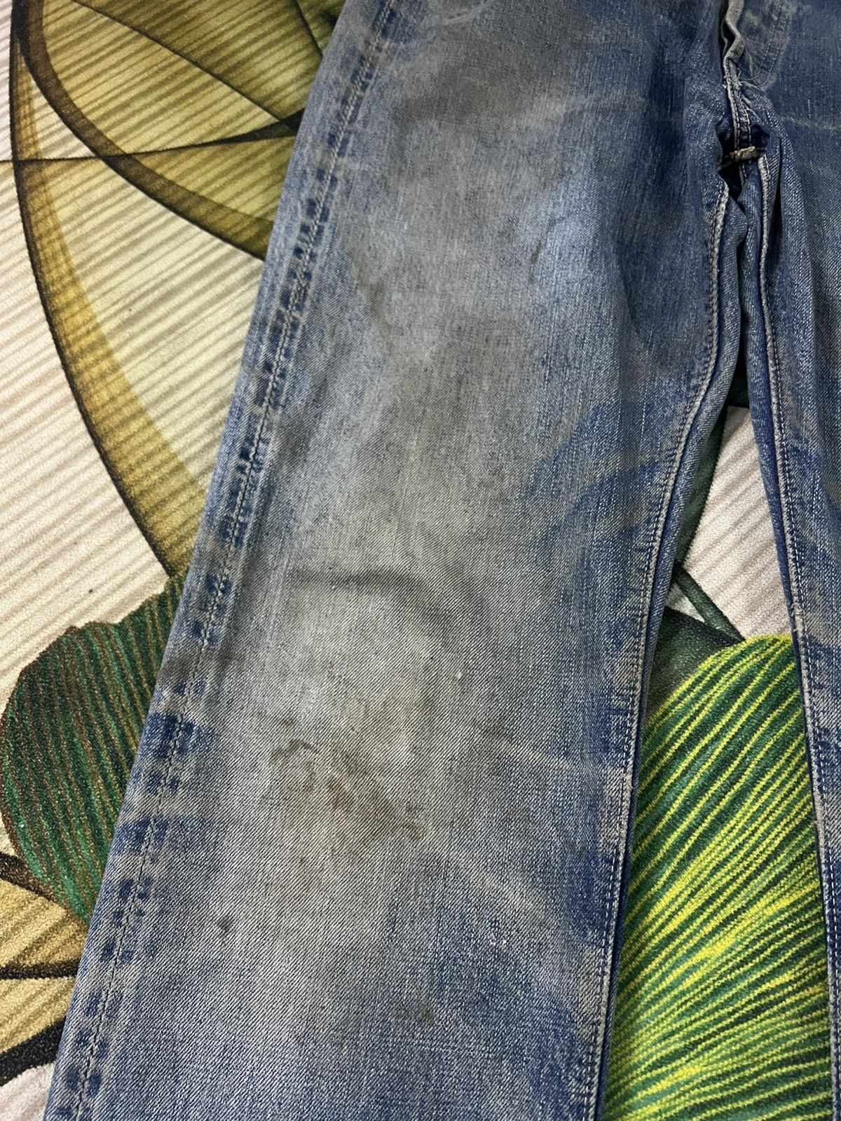 💥Vintage Orslow 105 Selvedge Mud Wash Jean