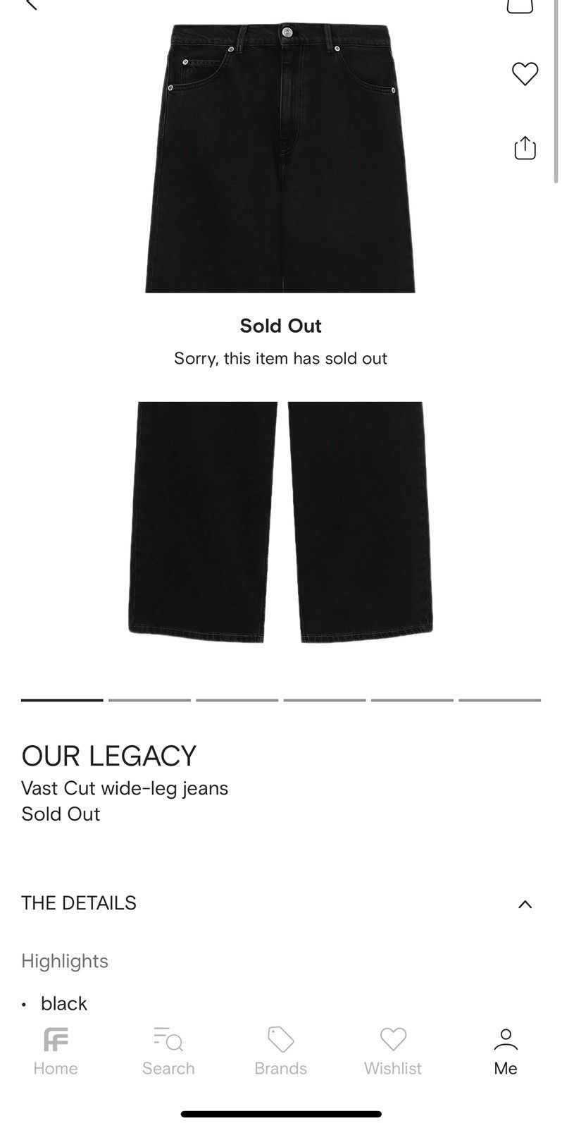Our Legacy Our Legacy Vast Cut Black Jeans Size US 32 / EU 48 - 6 Thumbnail