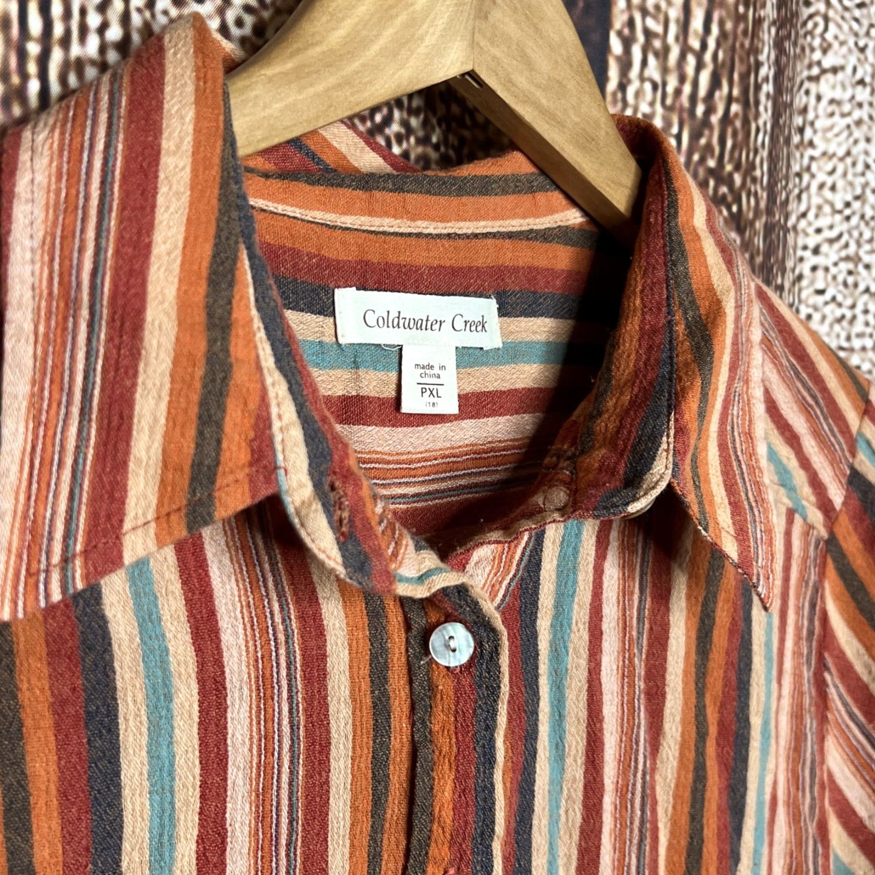 Coldwater Creek Coldwater Creek Shirt Womens Medium Striped Button Up Long Sleeve Blouse Top Size M / US 6-8 / IT 42-44 - 2 Thumbnail