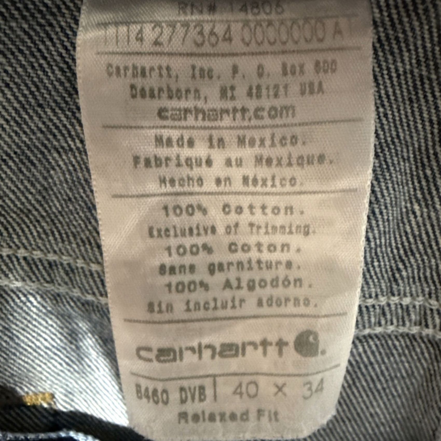 Carhartt Carhartt Jeans Denim Blue 100% Cotton Relaxed Fit 40x34 Men’s Regular Size 40 Blue Straight Jeans Mens Size US 40 / EU 56 - 3 Thumbnail