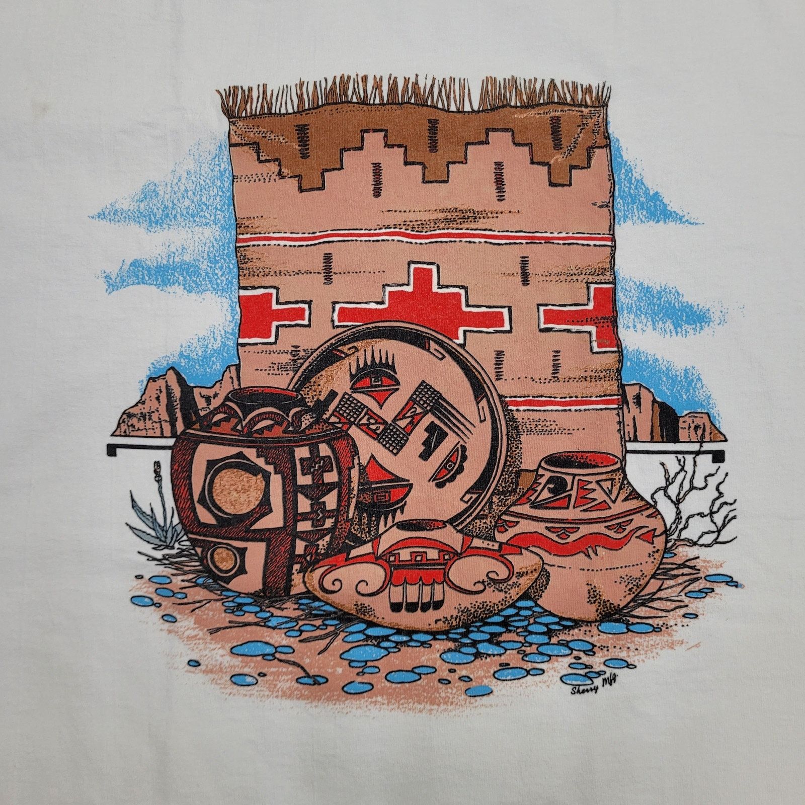 Vintage Vintage 80s Native-American Pottery Shirt Large 22x29 USA Size US L / EU 52-54 / 3 - 3 Thumbnail