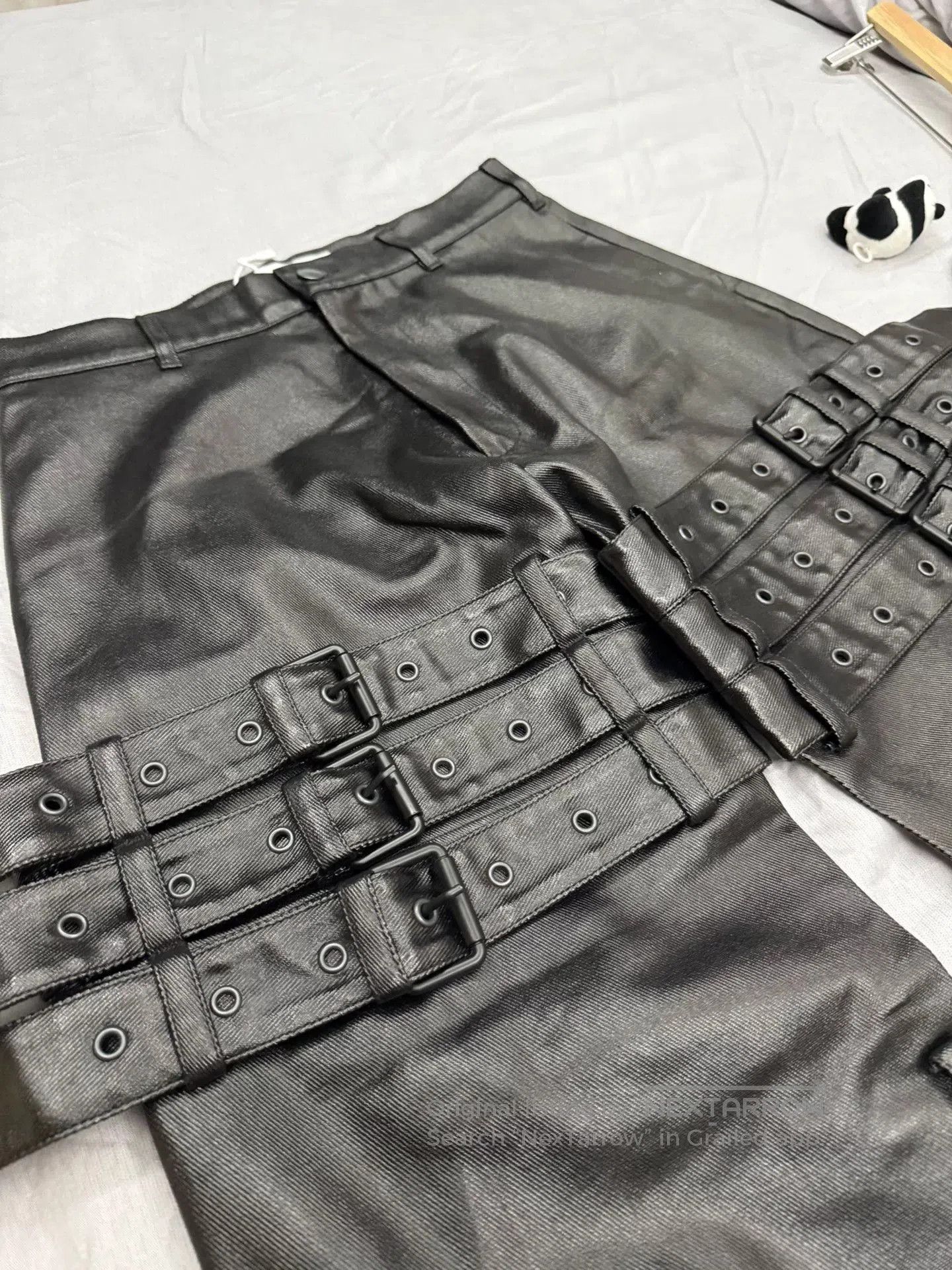 Ximon Lee stylish black faux leather wide. Size 30" / US 8 / IT 44 - 5 Thumbnail