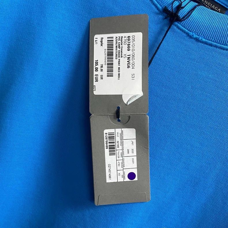 Balenciaga Balenciaga Sky Blue Coke Pattern Logo Sweatshirt Size US XS / EU 42 / 0 - 6 Thumbnail