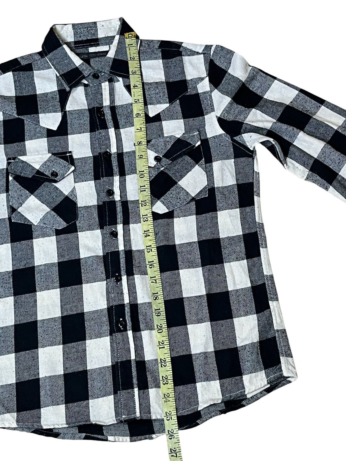 Tete Homme TETE HOMME issey miyake black on flannel button ups shirts Size US M / EU 48-50 / 2 - 9 Thumbnail