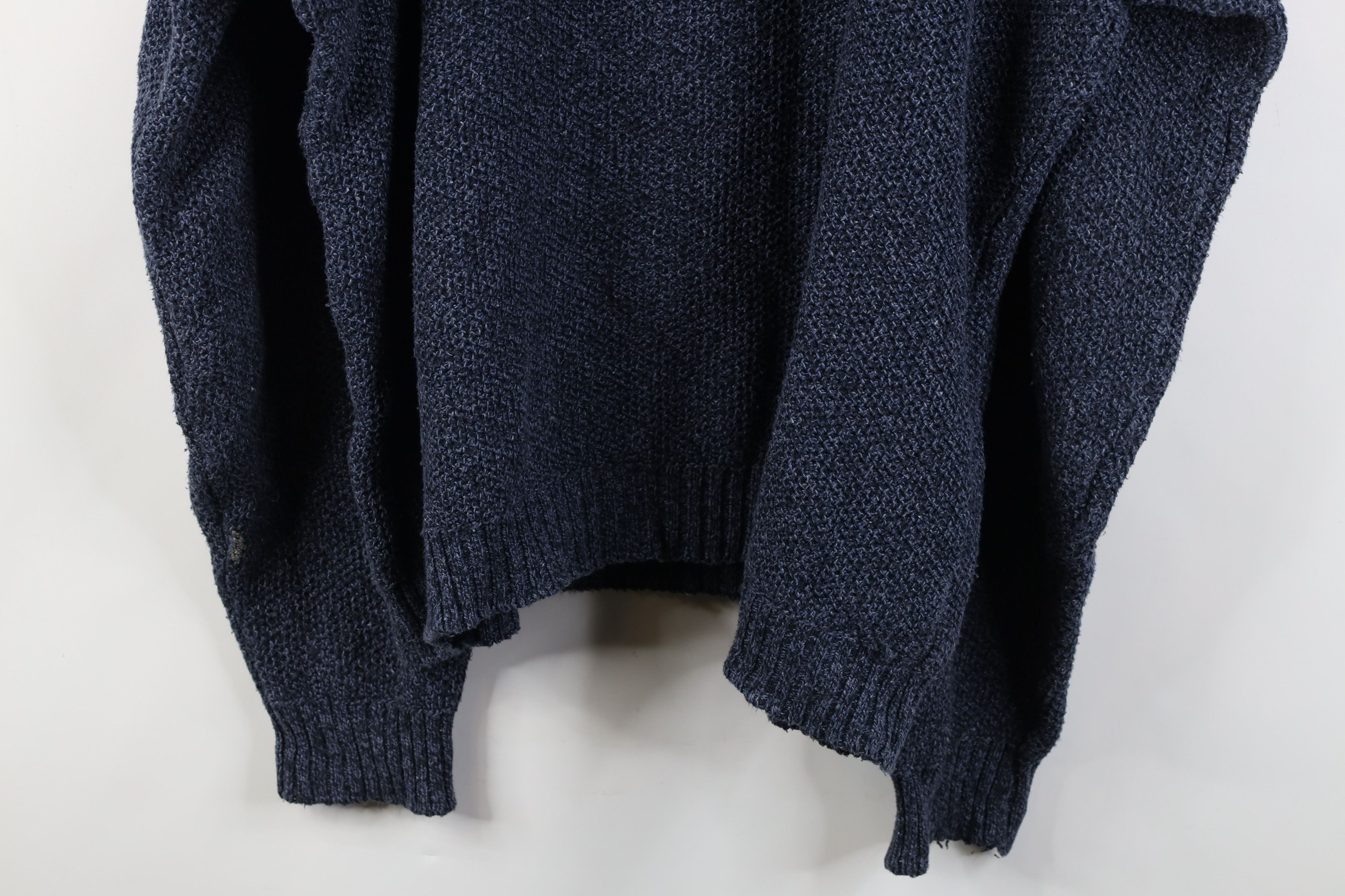 Vintage Vintage 90s Streetwear Knit Marled Henley Sweater Blue USA Size US XXL / EU 58 / 5 - 11 Thumbnail