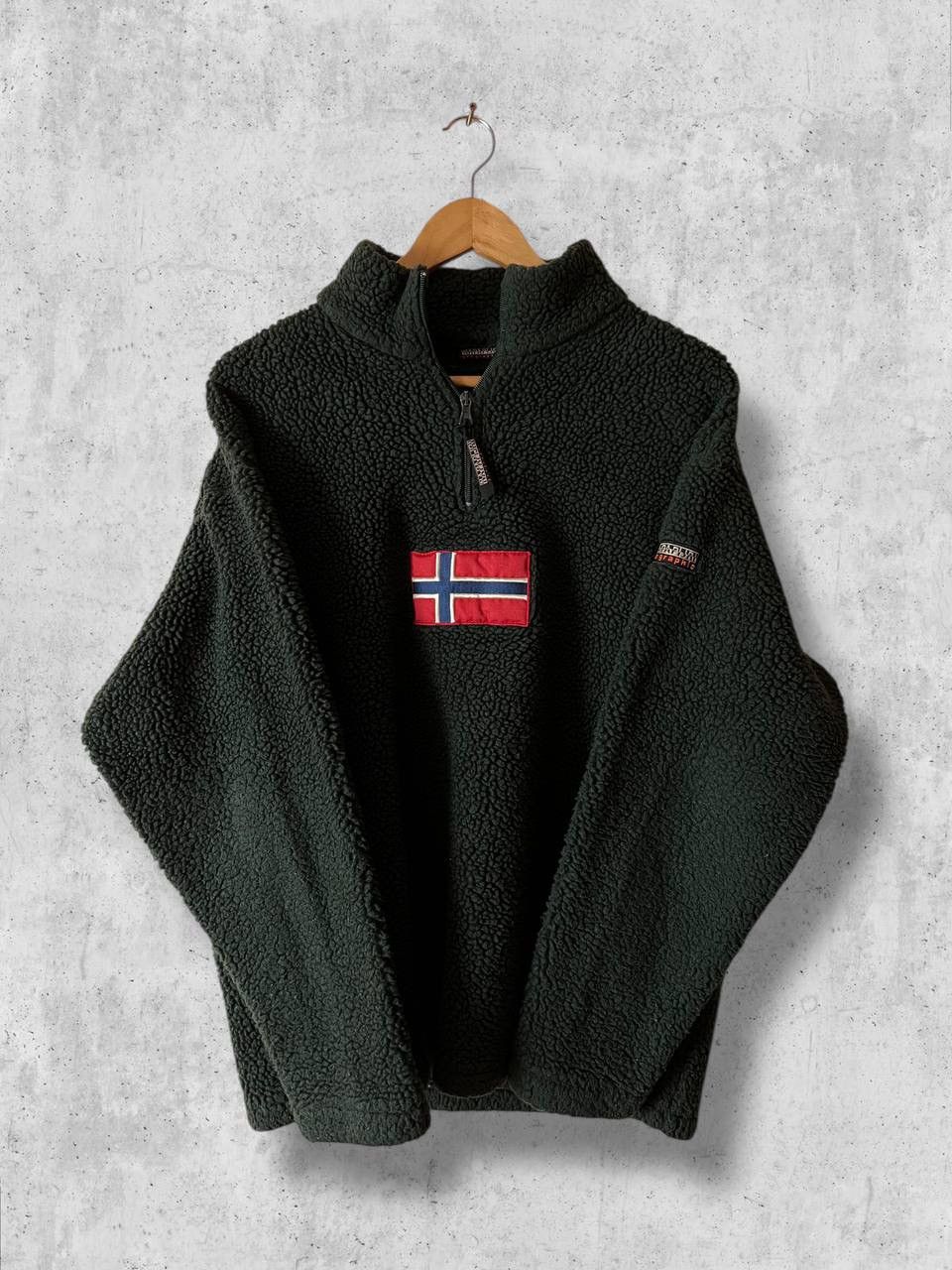 Napapijri NAPAPIJRI Vintage SHERPA fleece jacket sweater 90s Size US L / EU 52-54 / 3 - 1 Thumbnail