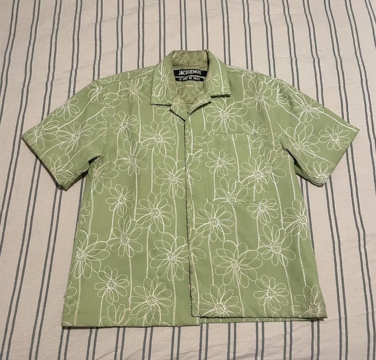 Jacquemus Jacquemus Jean Camp Collar Embroidered Shirt Size US XL / EU 56 / 4 - 1 Thumbnail