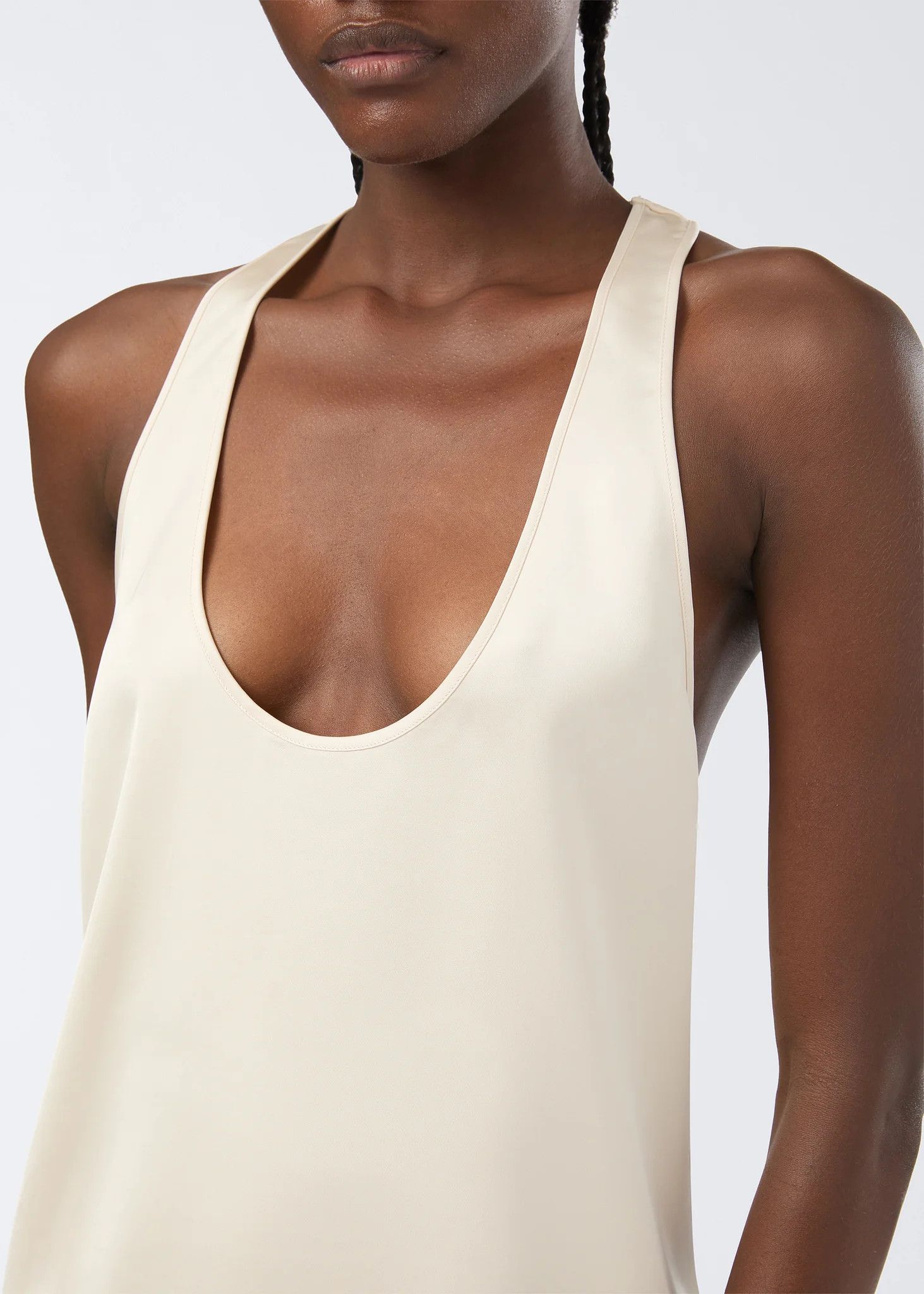 THE ANDAMANE o1s22i1n1024 Pure Satin Top in White Size M / US 6-8 / IT 42-44 - 5 Thumbnail