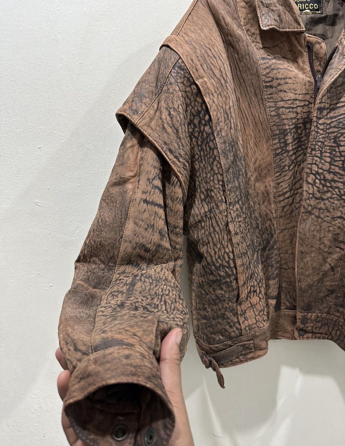 Japanese Brand 90’s Creazione Di Sirocco Leather Jacket Size US L / EU 52-54 / 3 - 5 Thumbnail