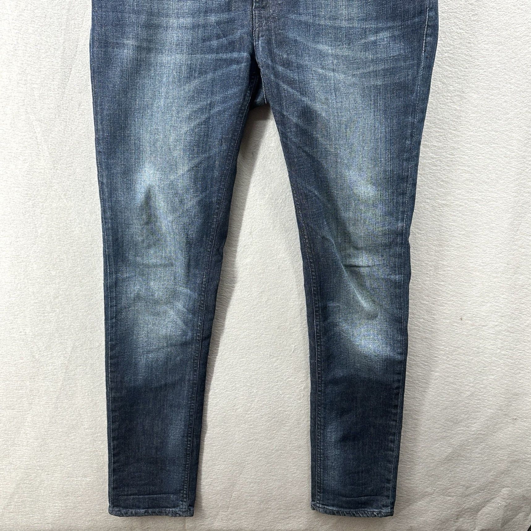 Nudie Jeans Nudie Jeans Mens Thin Finn Jeans 31 x 32 Dark Wash Blue Vision Organic Cotton Selvedge Denim straight Regular Rise Mid 10-12 in Boys? Mens Size US 31 - 4 Thumbnail