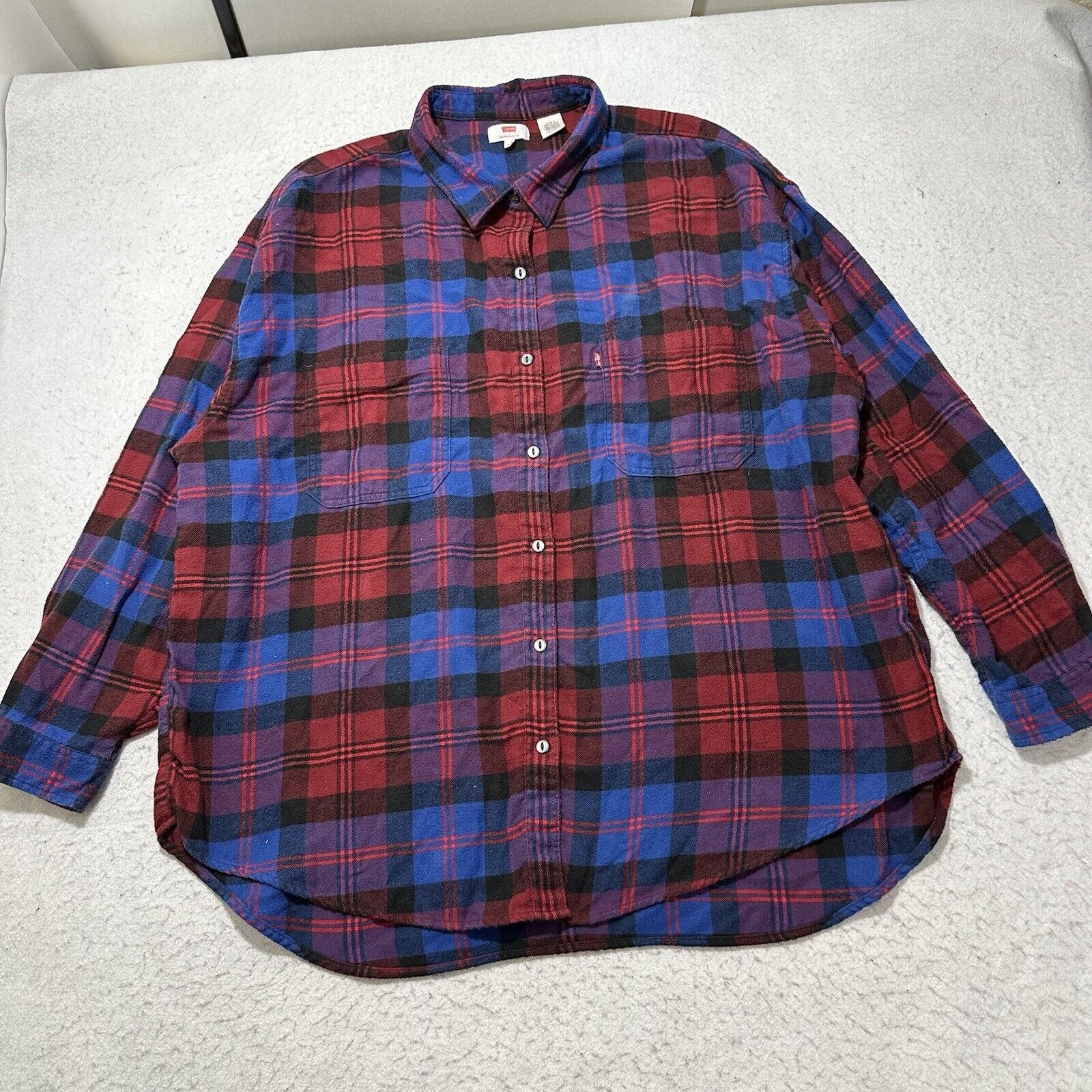 Levi's Levi's XXL Flannel Button Down Shirt Red Plaid Striped Size US XXL / EU 58 / 5 - 1 Thumbnail