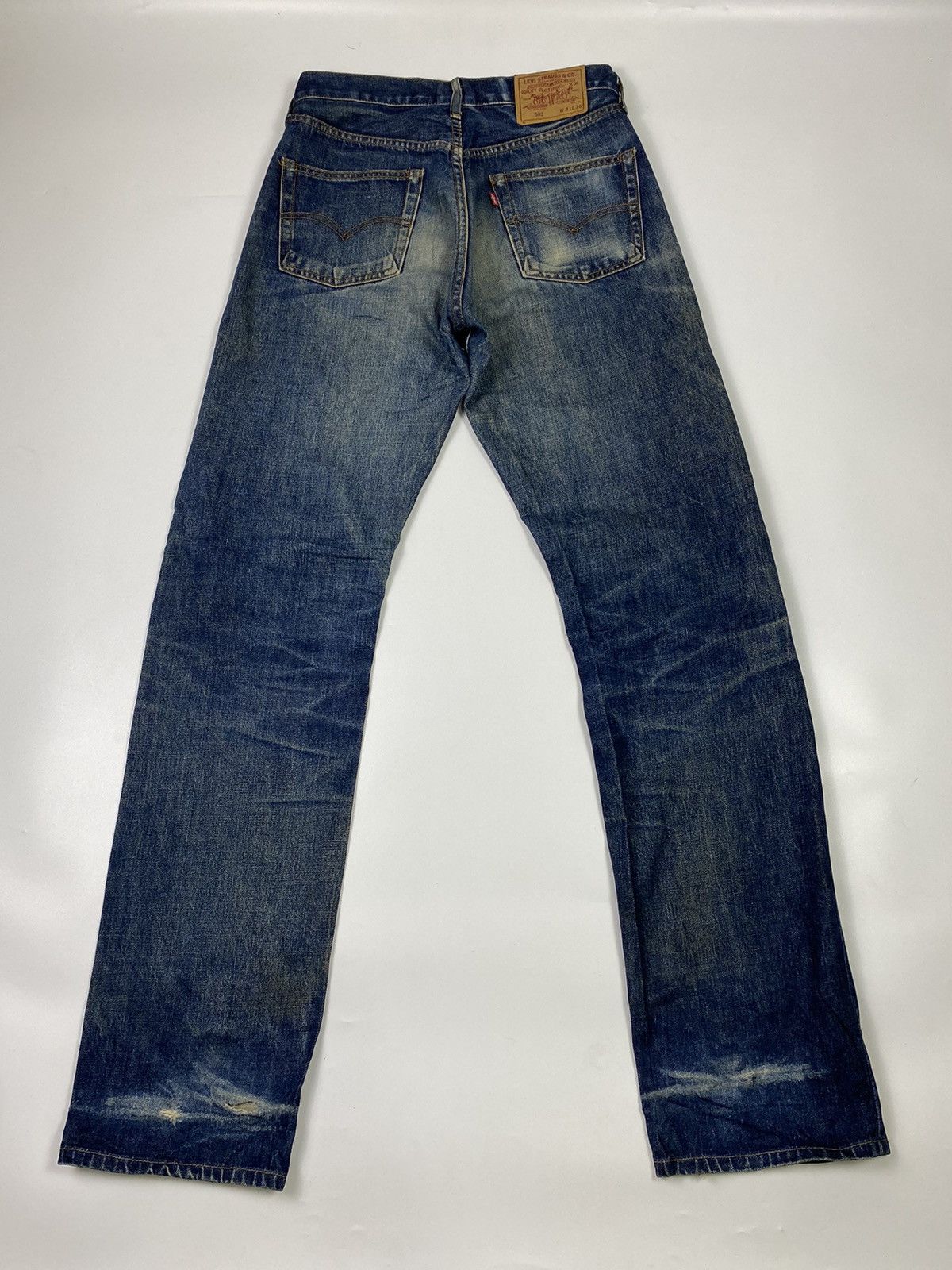 Levi's size 31x36 selvedge 90s levis 502 E stonewash denim jeans Size US 31 - 3 Thumbnail
