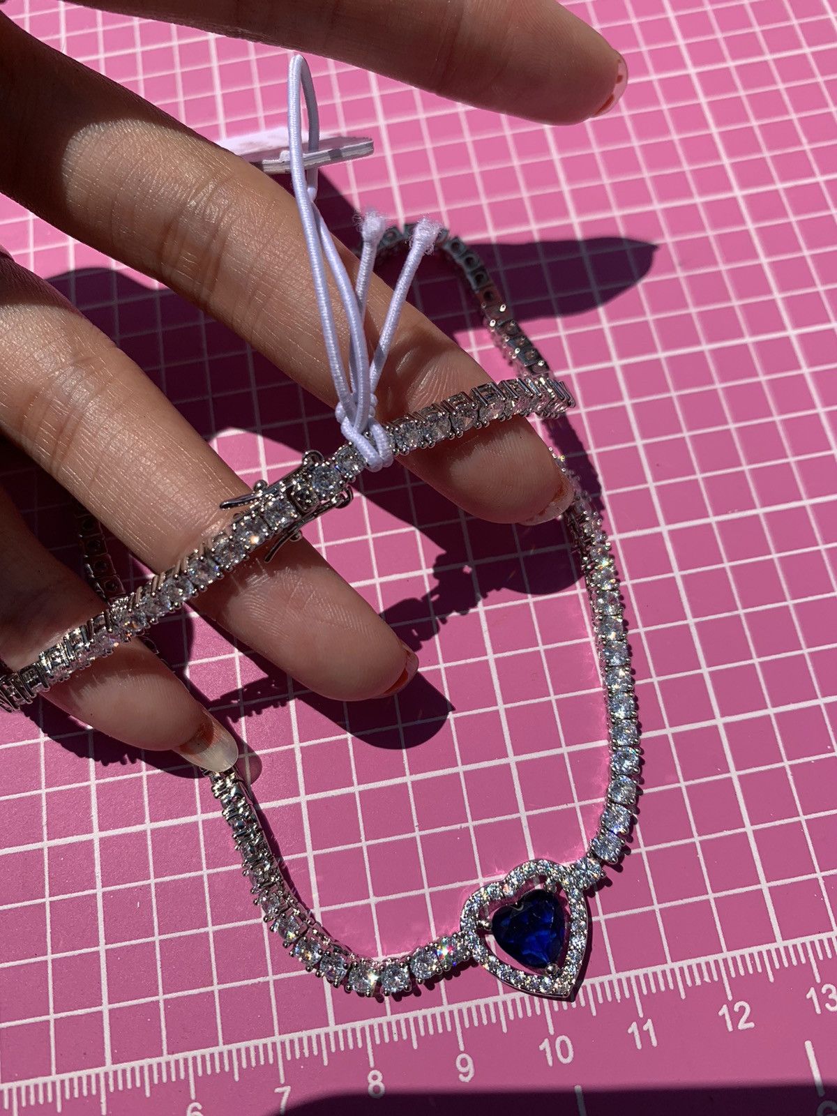Designer Stella Rose FINE SILVER PLATED diamond paved Tennis necklace Size ONE SIZE - 7 Thumbnail