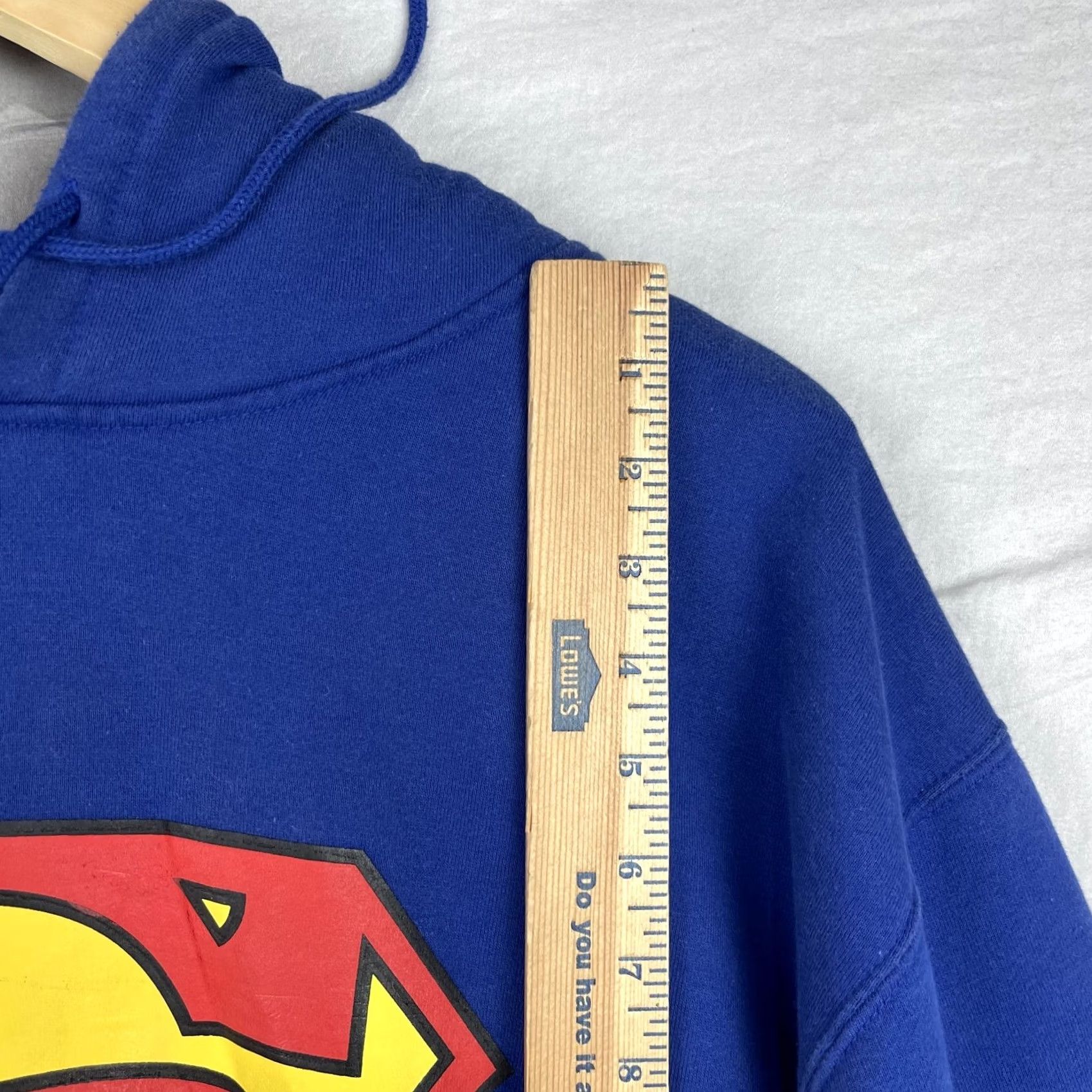 Vintage VINTAGE Superman Hoodie Mens XL Blue Sweatshirt Comics Superhero Y2K Graphic Print Hooded Pullover Size US XL / EU 56 / 4 - 6 Thumbnail