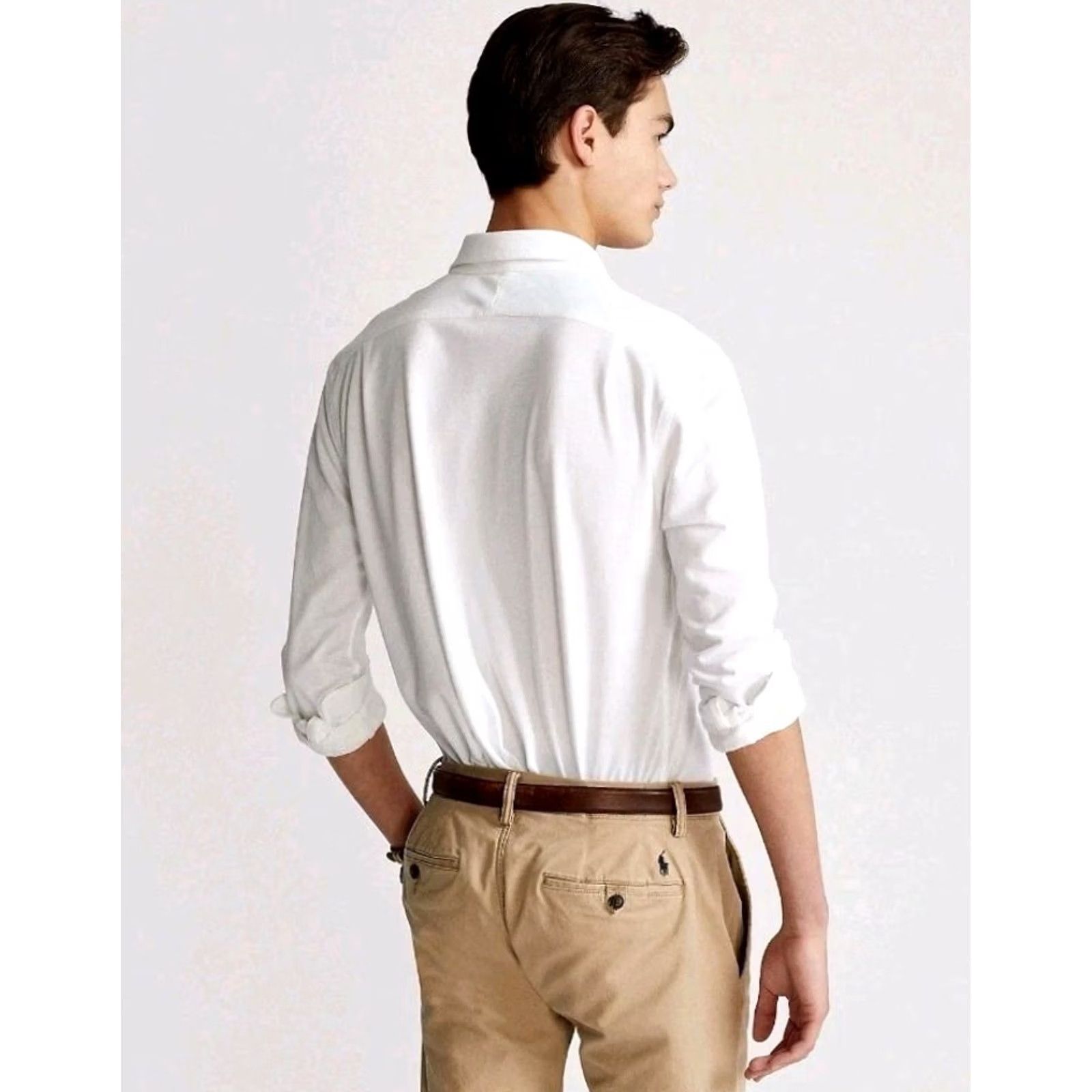 Ralph Lauren VINTAGE Polo Ralph Lauren White Logo Knit Pique Oxford Shirt XXL White Pony Textured Honeycomb Button-Up Classic Preppy Mens Shirt Size US XXL / EU 58 / 5 - 3 Thumbnail